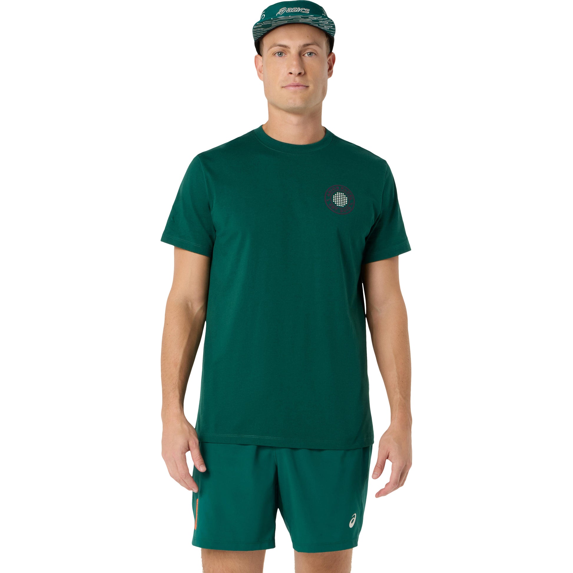 ASICS Court Graphic Maglietta Uomini - verde scuro