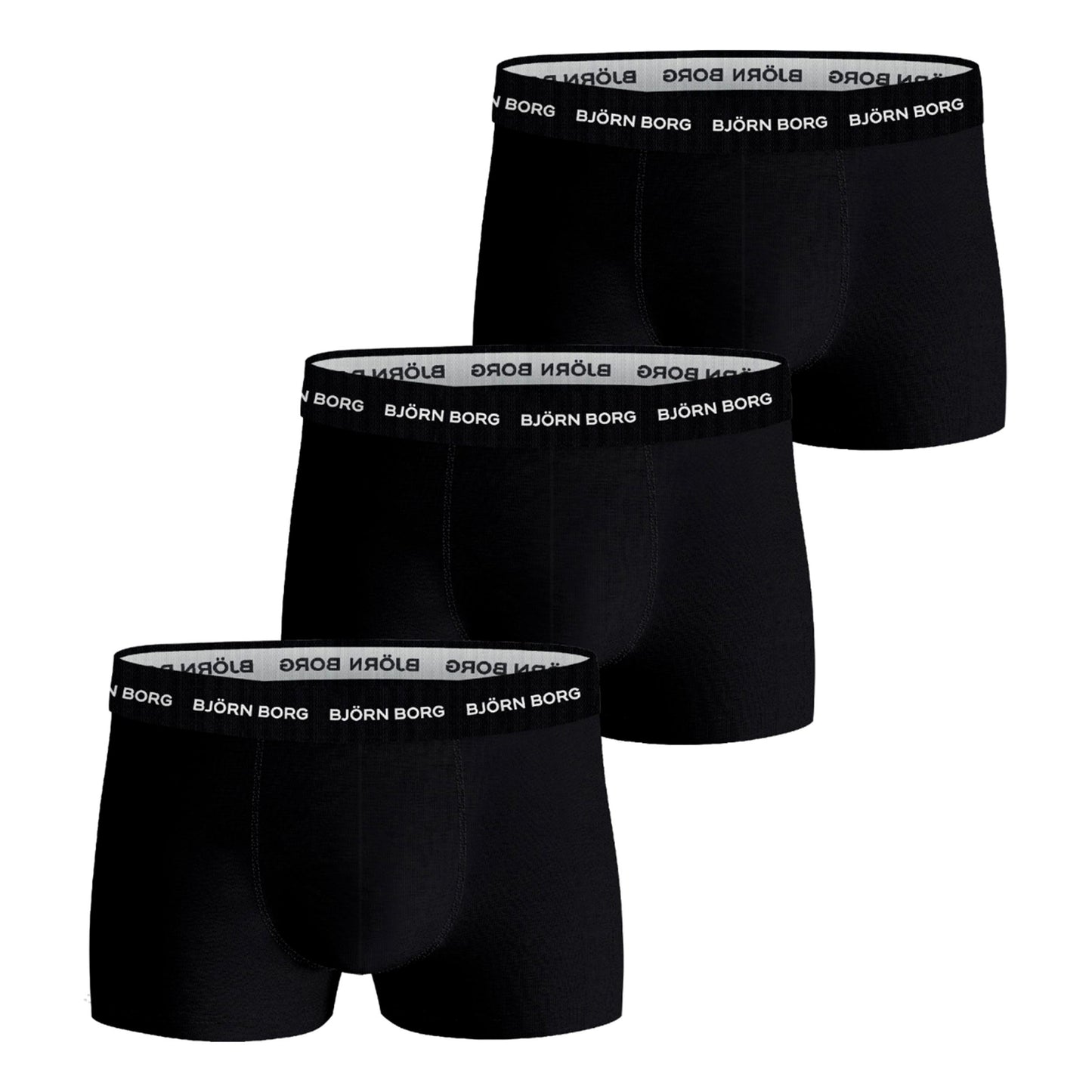 Björn Borg Cotton Stretch Trunk Boxer Confezione da 3 Uomini - nero