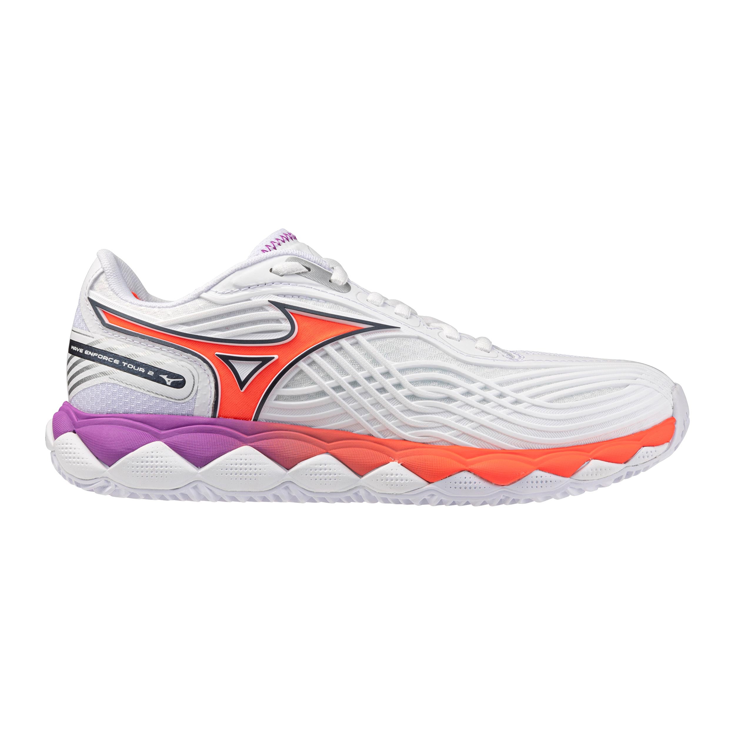 Mizuno Wave Enforce Tour 2 Scarpa per terra rossa Donna - bianco, arancione