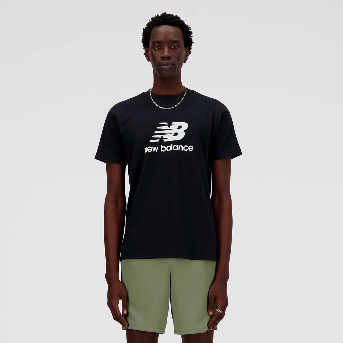 New Balance Essentials Logo Maglietta Uomini - nero