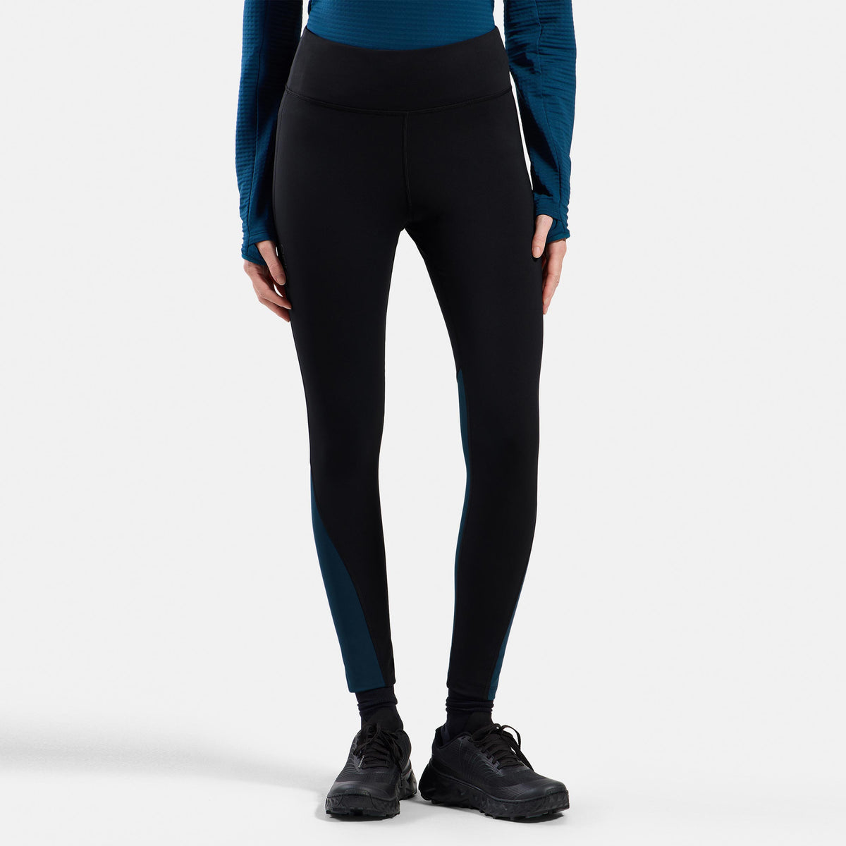 Odlo Essential Thermal  Calzamaglia da corsa Donna - nero, color petrolio