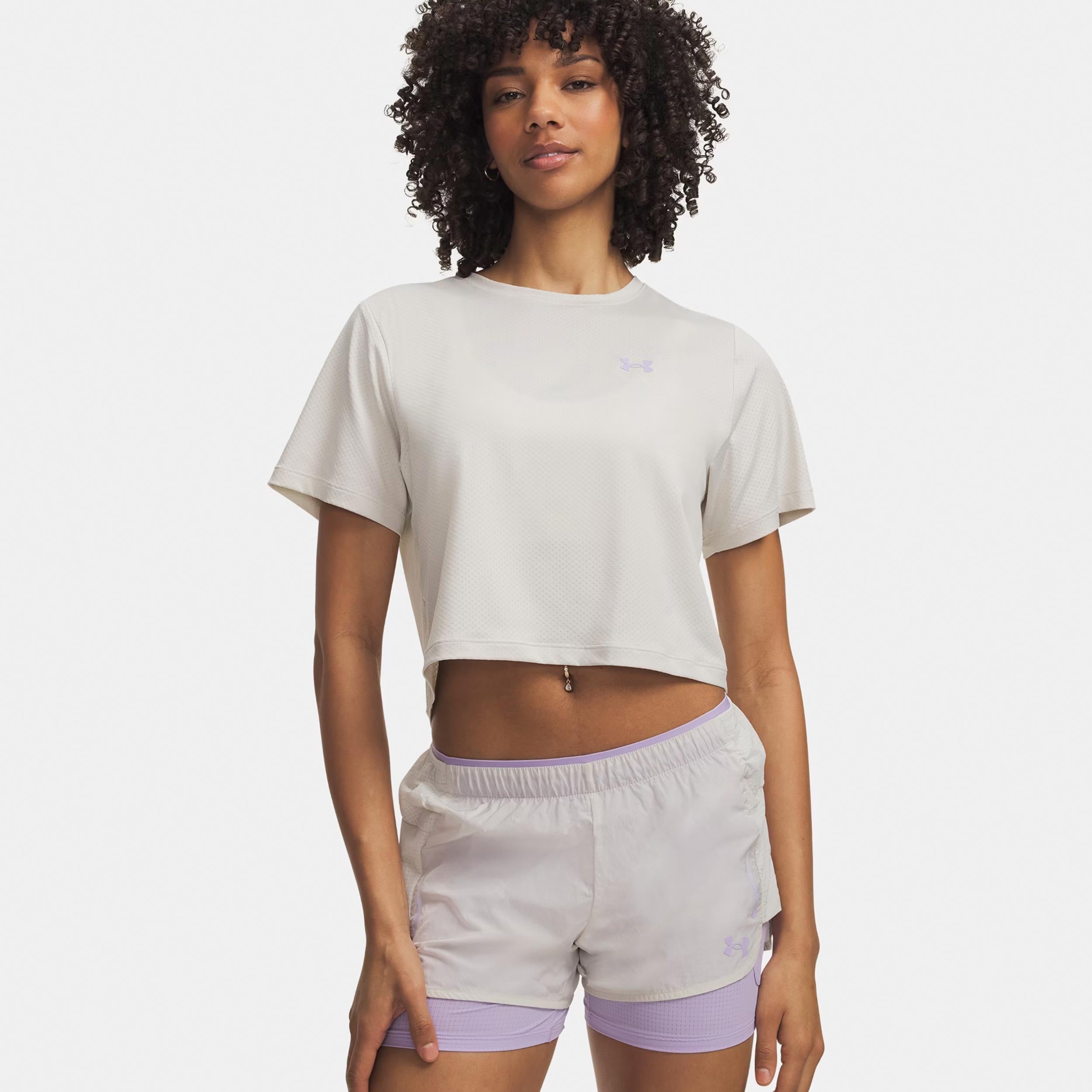 Under Armour Explor Trail Run Graphic  Camicia da corsa Donna-bianco, lilla