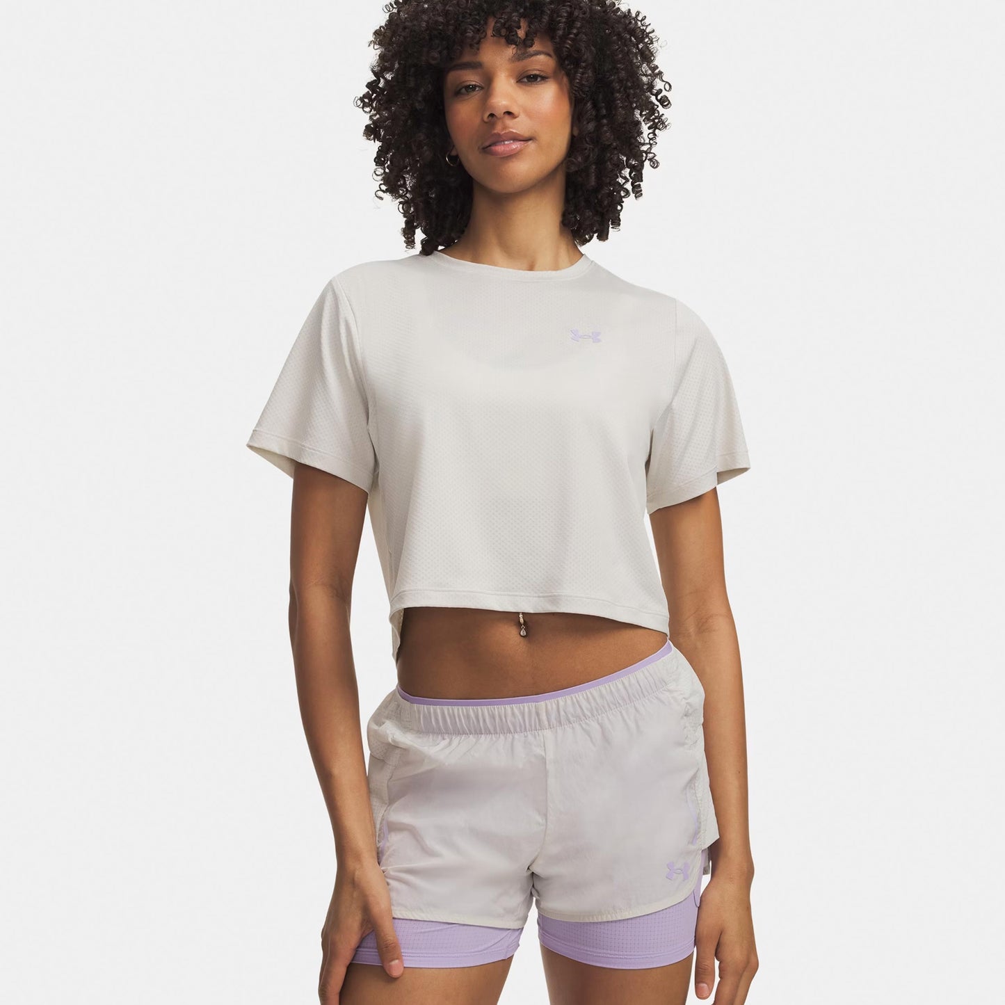 Under Armour Explor Trail Run Graphic  Camicia da corsa Donna-bianco, lilla