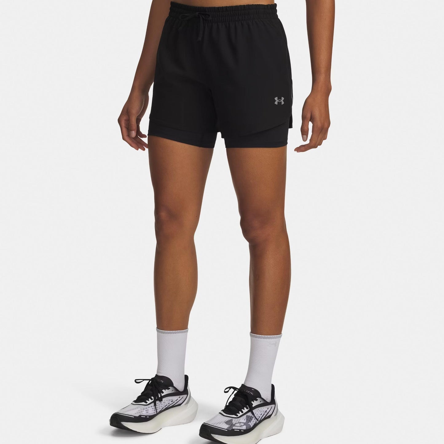 Under Armour Velociti Pro 6in 2n1  Pantaloncini da corsa Donna-nero, argento