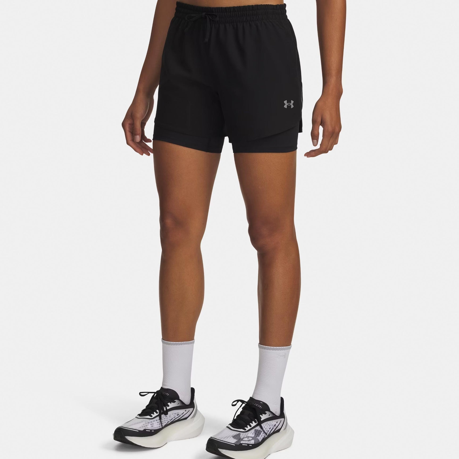 Under Armour Velociti Pro 6in 2n1  Pantaloncini da corsa Donna-nero, argento
