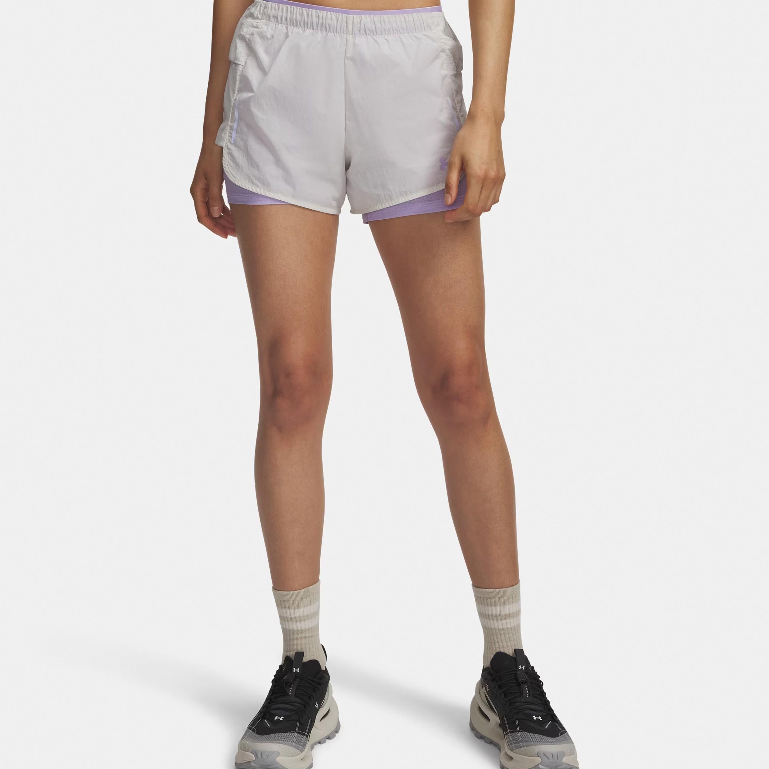 Under Armour Explor Trail Ultra Lined  Pantaloncini da corsa Donna-bianco, lilla