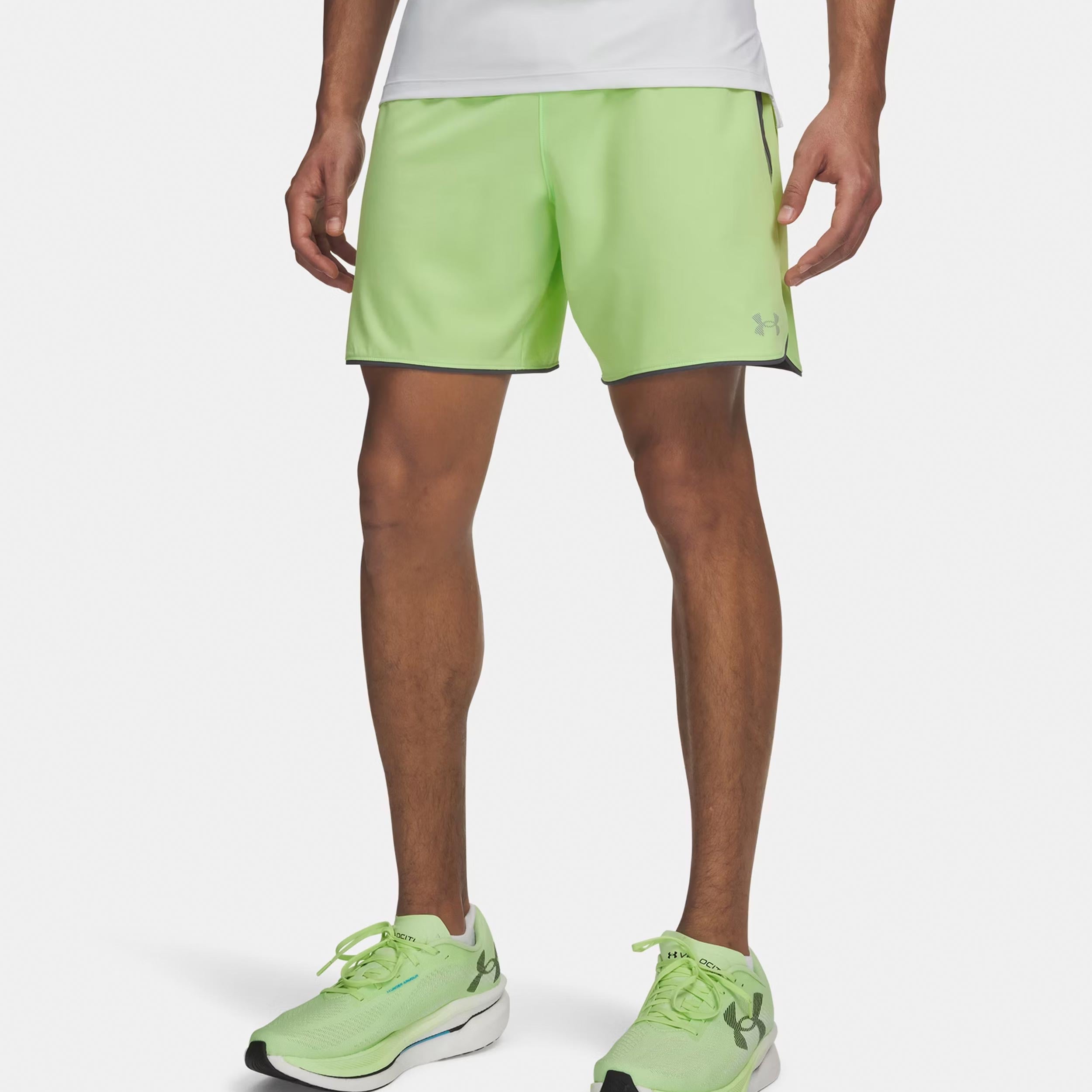 Under Armour Velociti Pro 7in  Pantaloncini da corsa Uomini-verde neon, argento