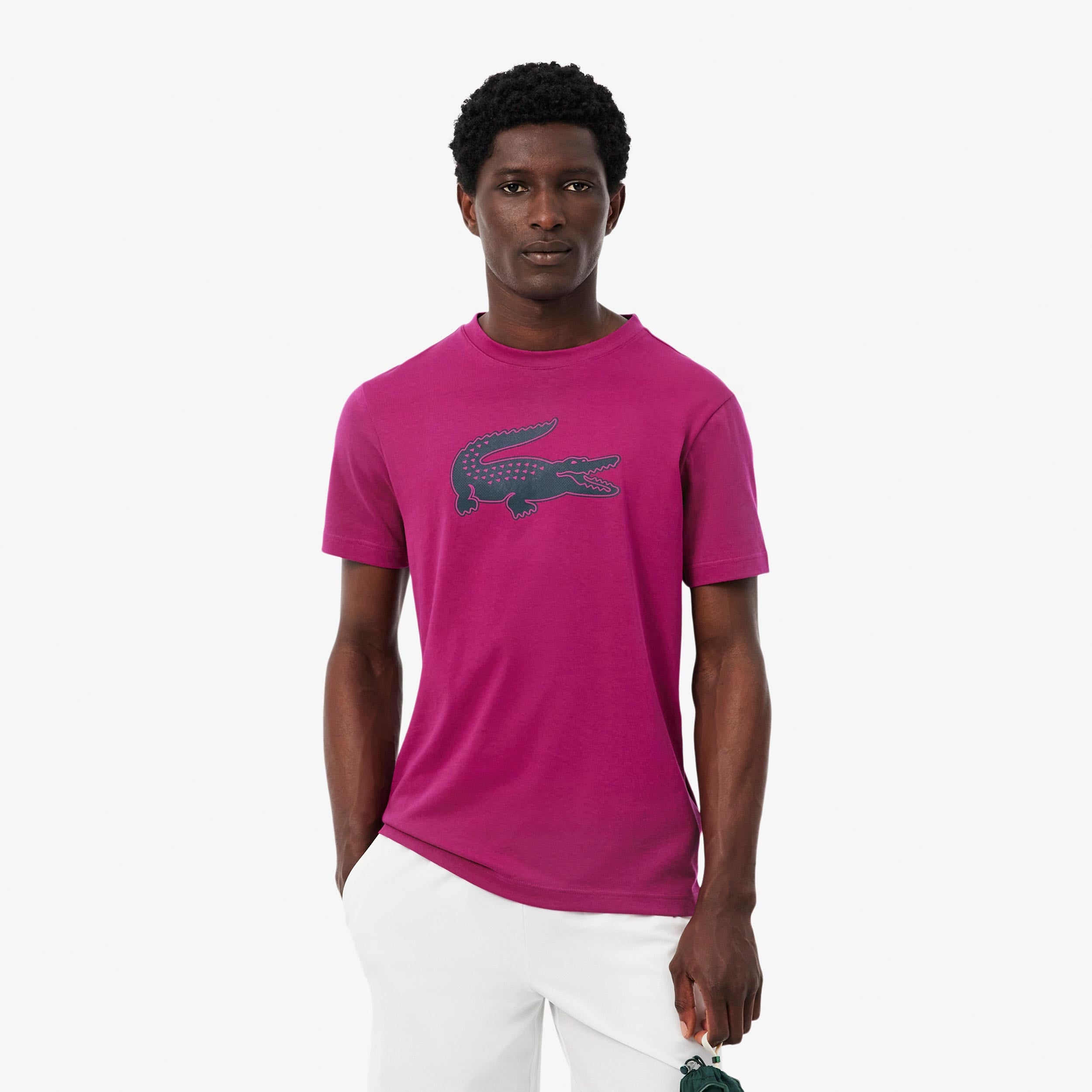 Lacoste Maglietta Uomini - bacca, blu scuro