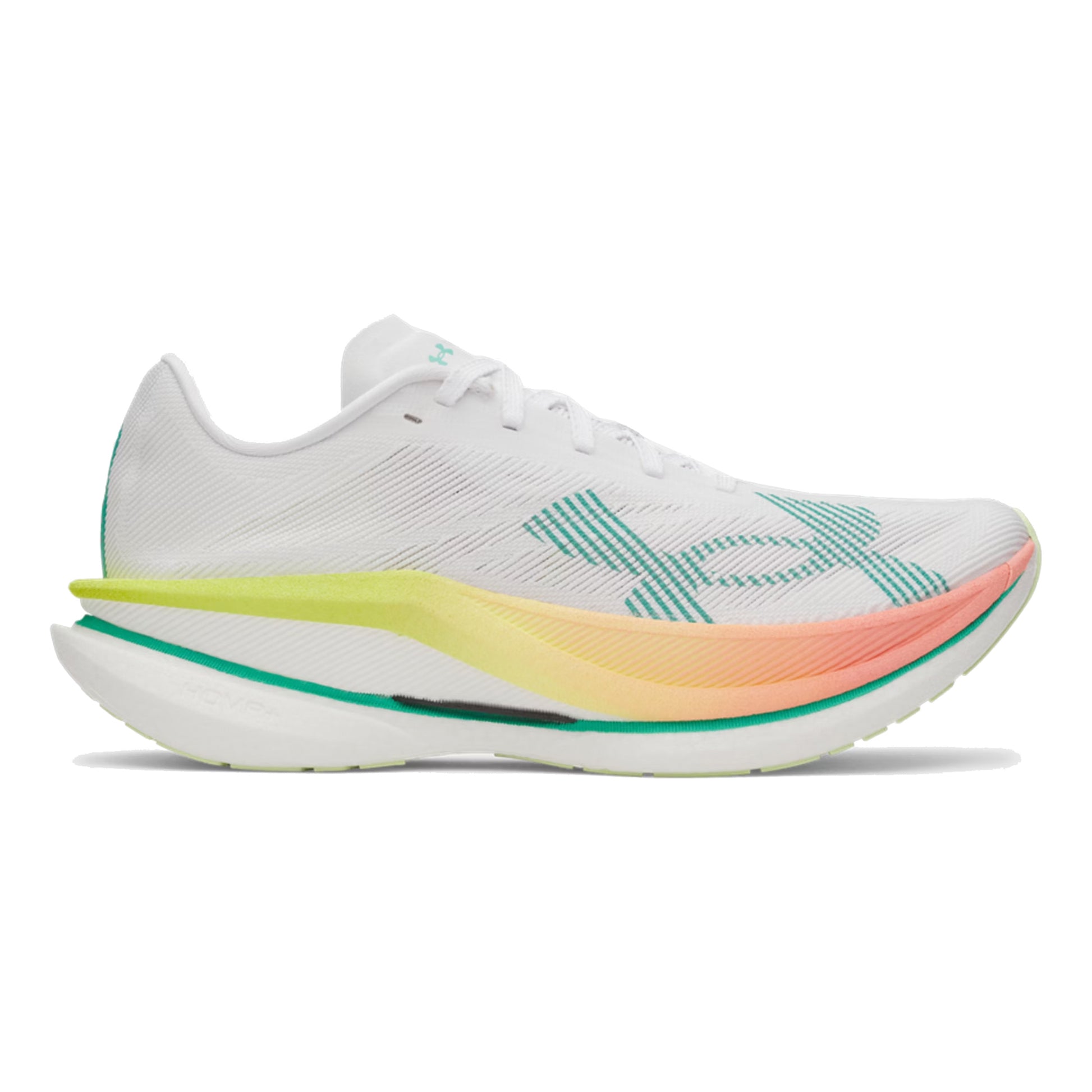 Under Armour Velociti Elite 3 Scarpa da competizione Unisex-bianco, verde chiaro