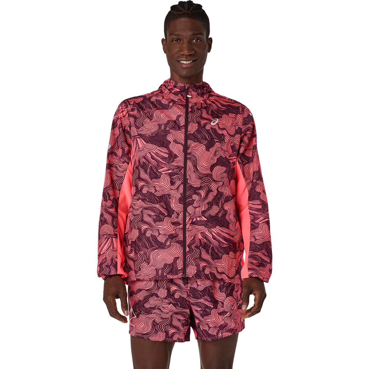 ASICS Fujitrail Packable  Giacca da corsa Uomini - corallo, vino rosso