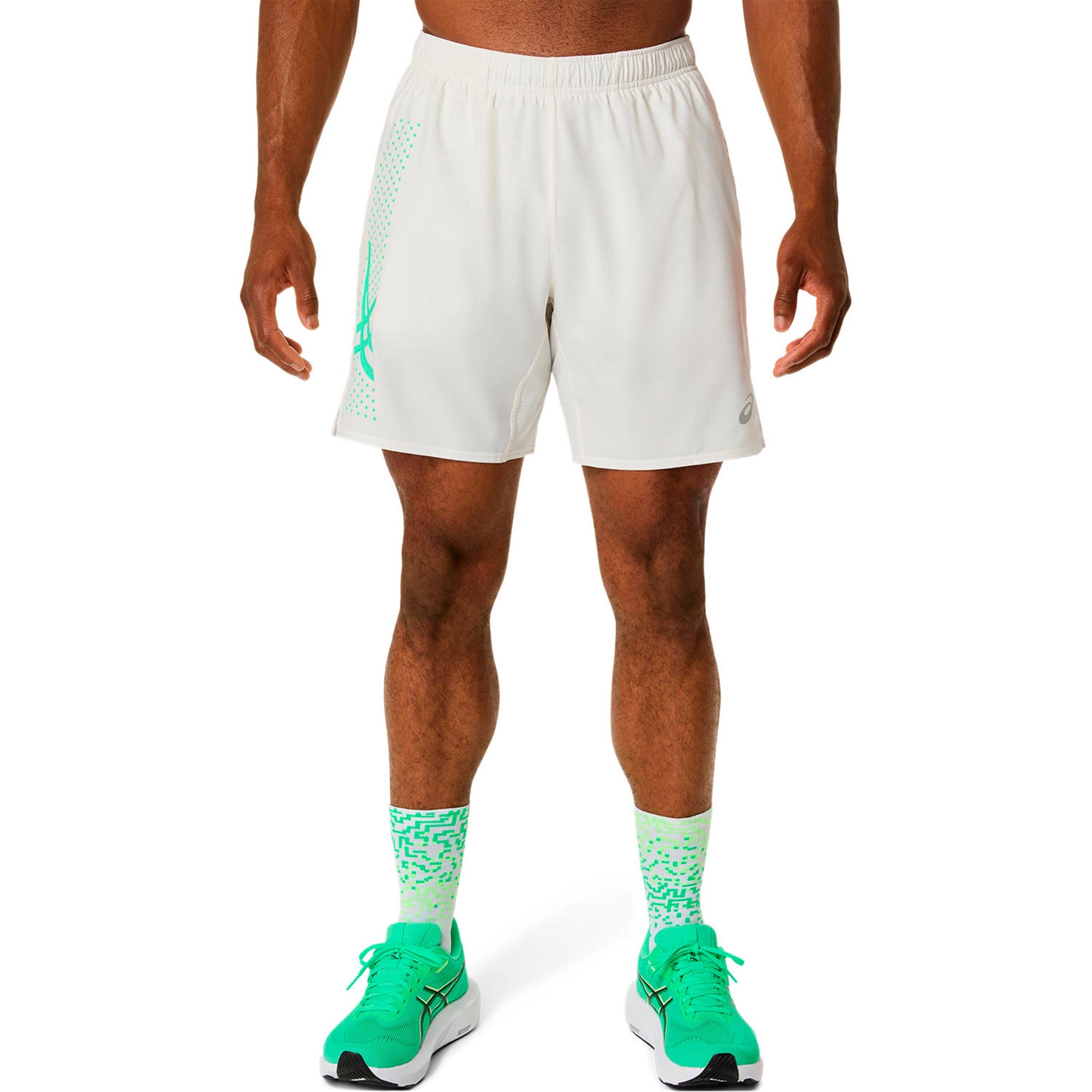 ASICS Icon 7In  Pantaloncini da corsa Uomini - beige, verde