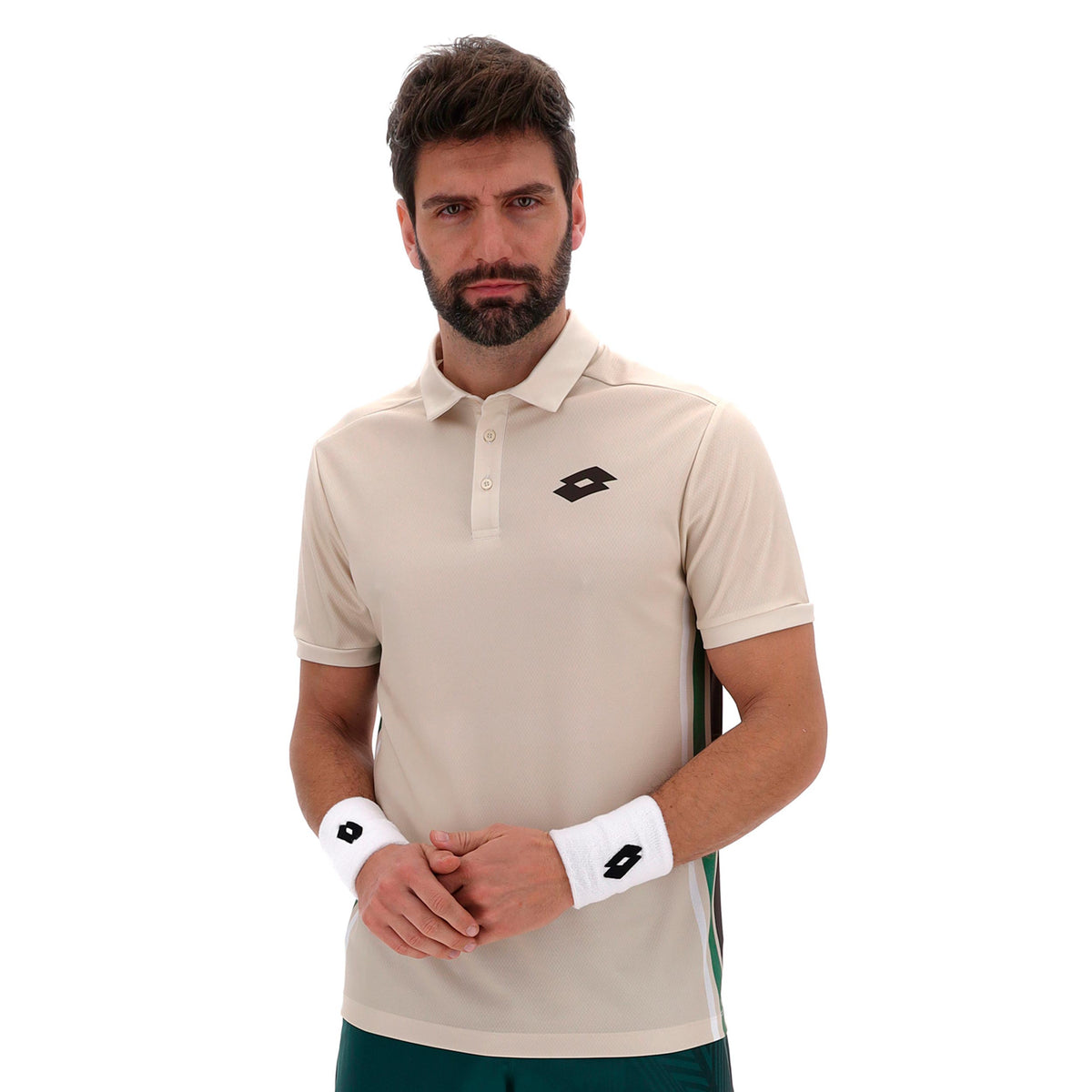 Lotto Tech VI Polo Uomini - crema, color petrolio