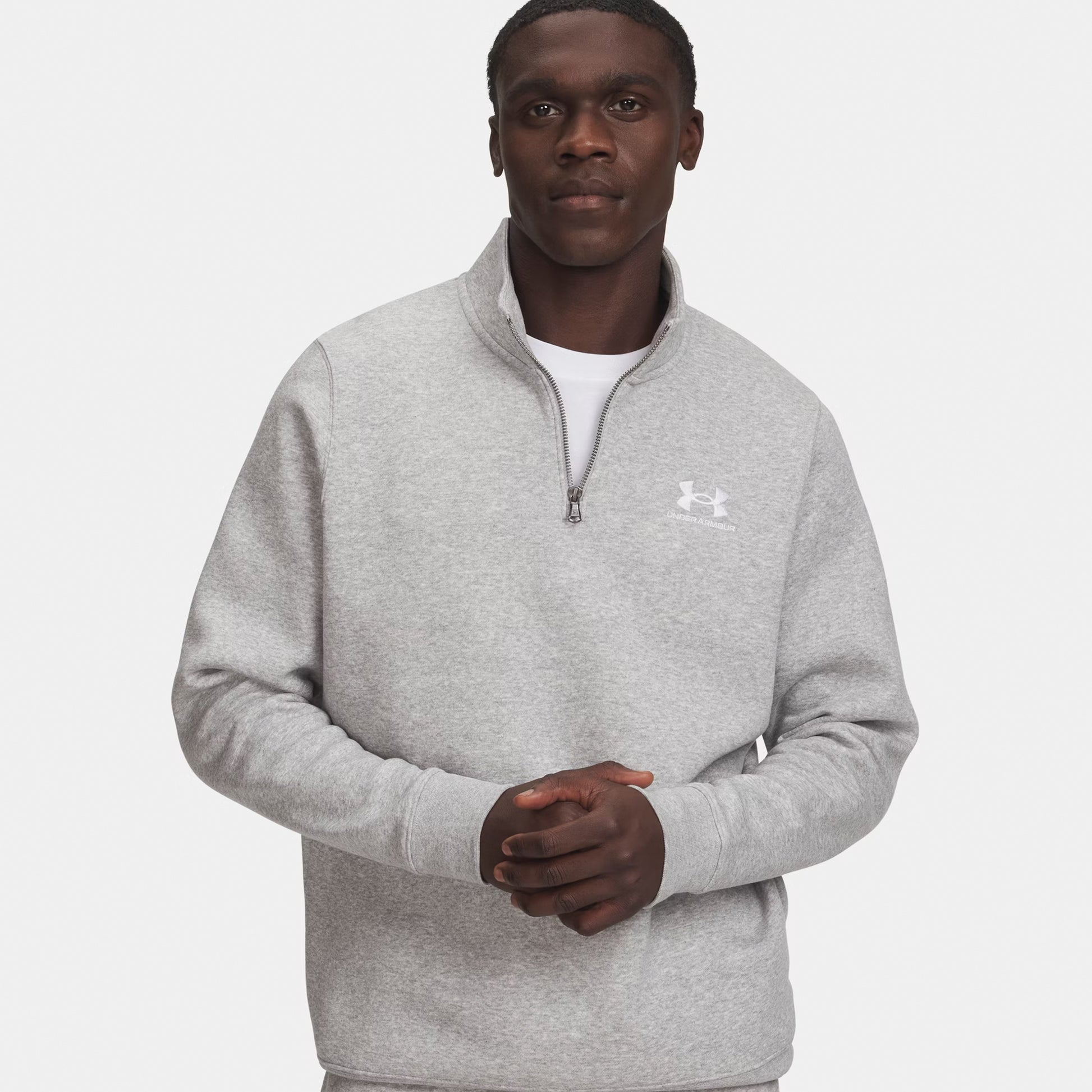 Under Armour Icon Fleece 1/4 Zip Felpa Uomini - grigio, bianco