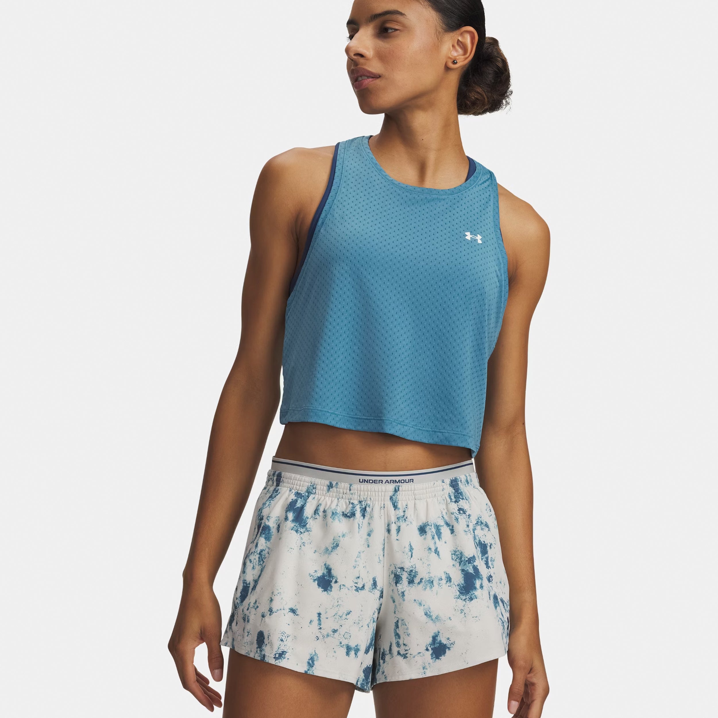 Under Armour Tech Sport Mesh Crop Canottiera Donna-blu
