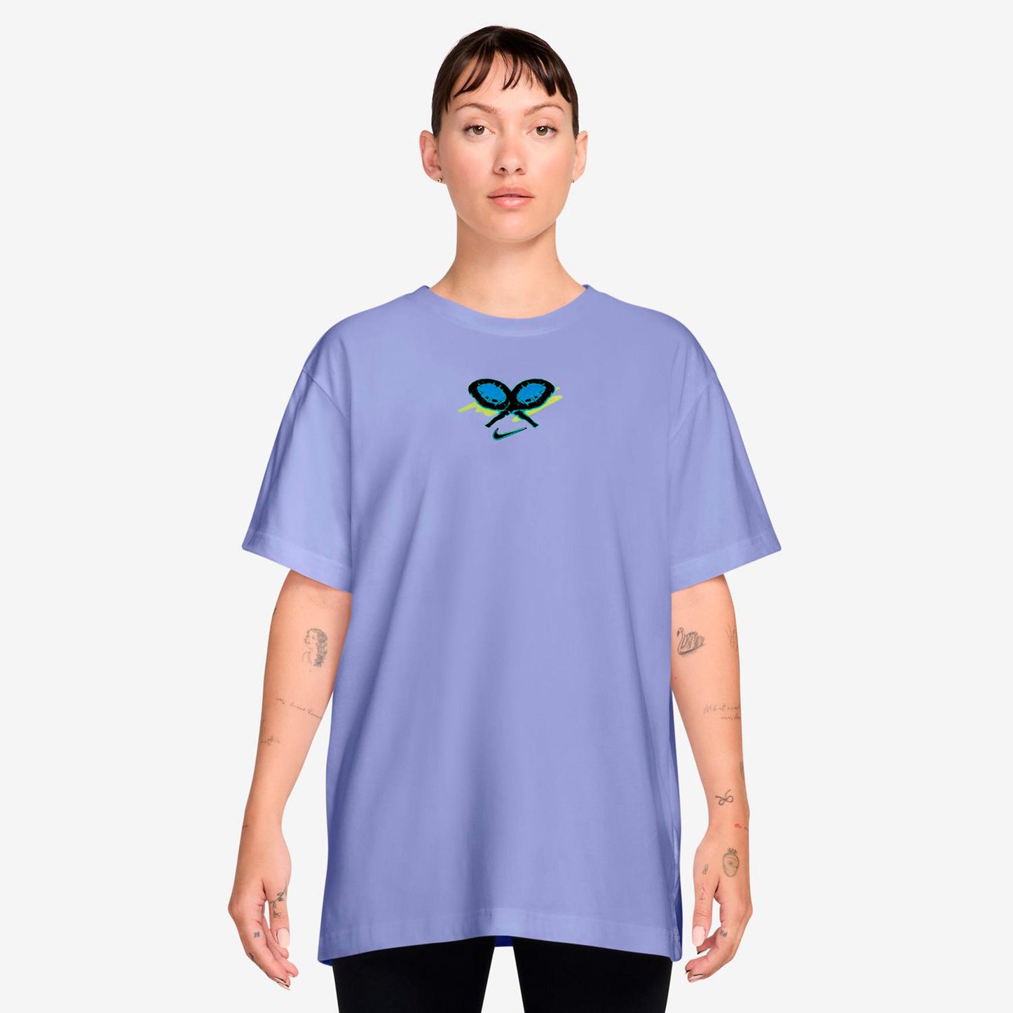 Nike Dri-Fit Slam Oversize Maglietta Donna-grigio-blu