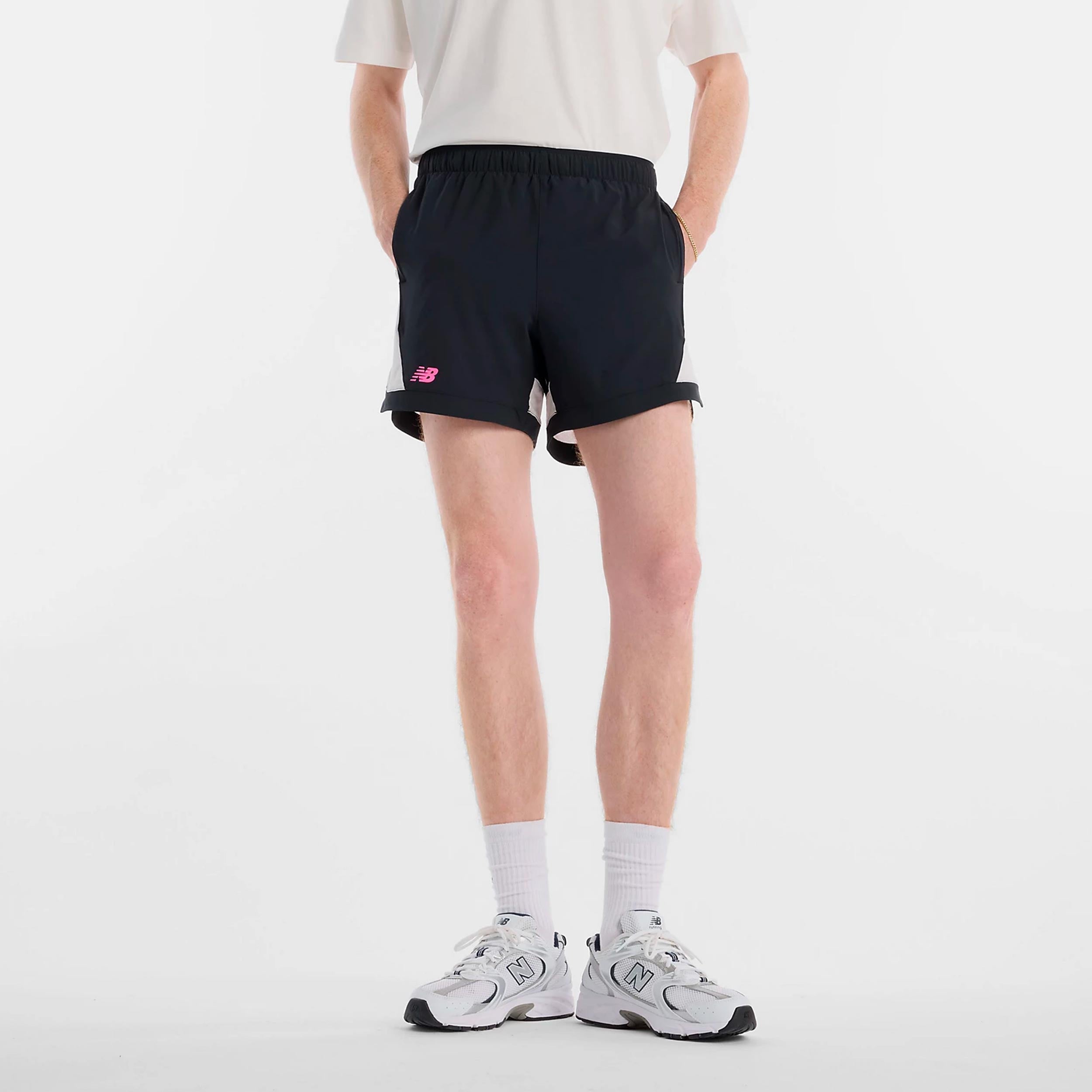 New Balance Tournament Novelty Pantaloncini Uomini-nero, bianco