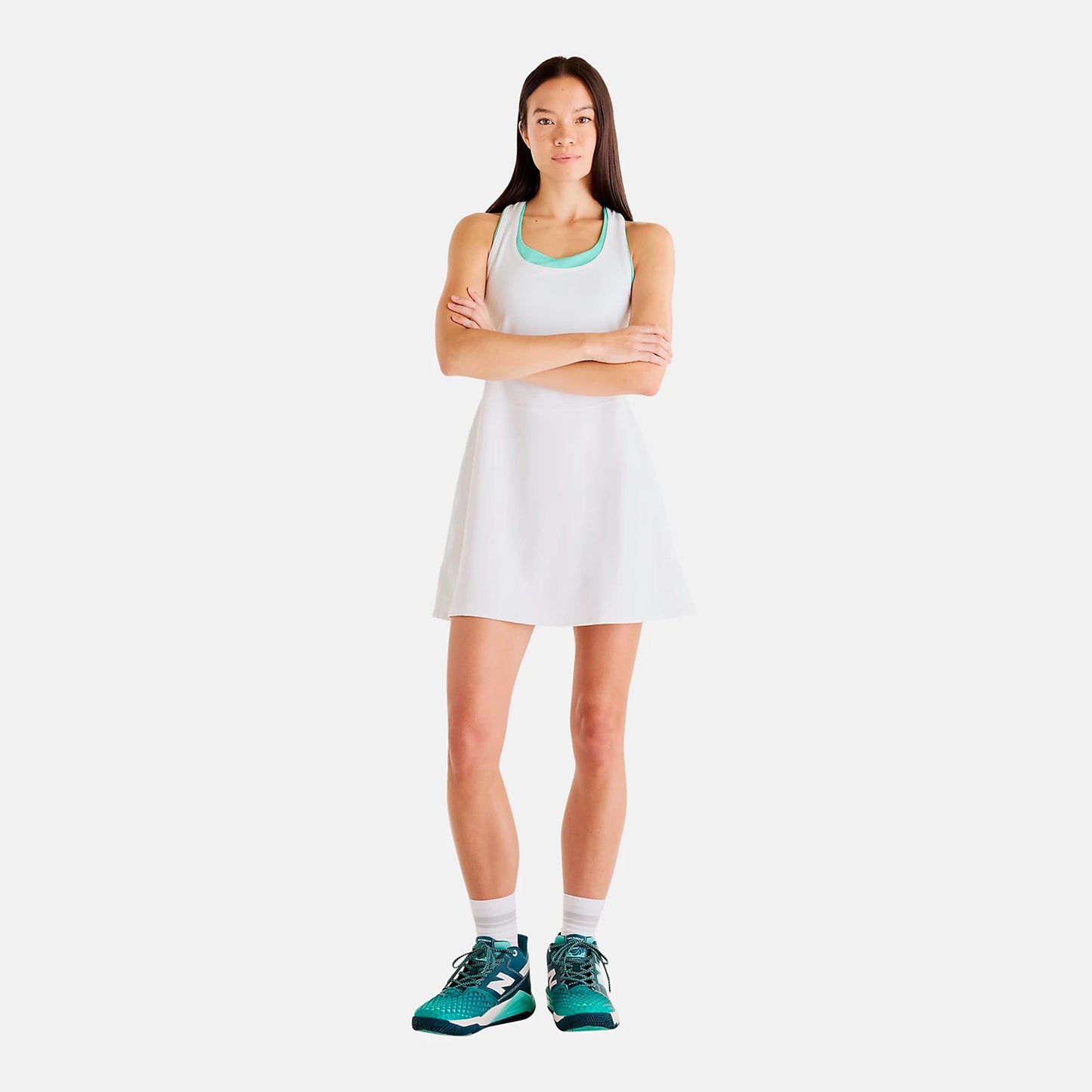 New Balance Tournament Dress Abito Donna-bianco, verde