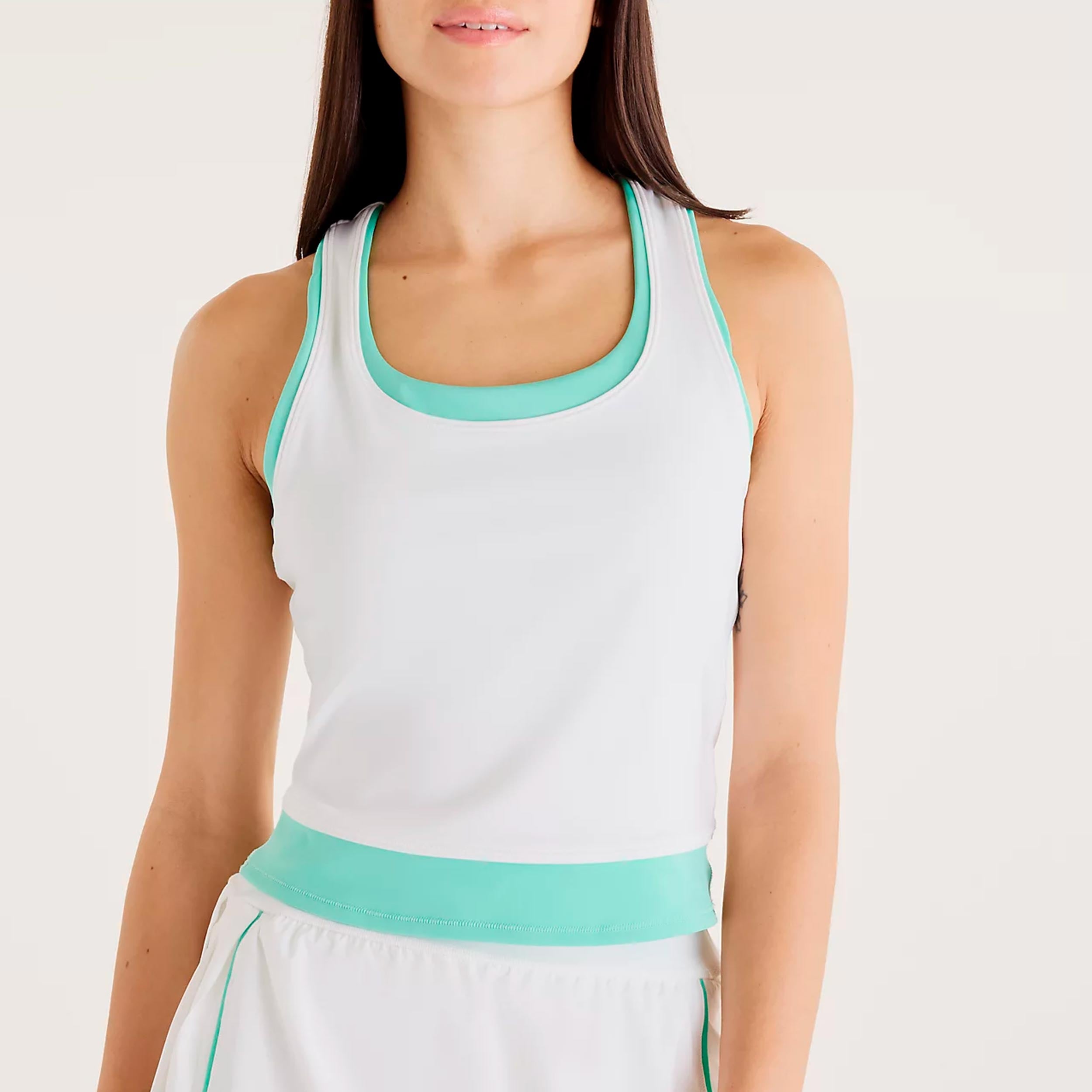 New Balance Tournament Novelty Canottiera Donna-bianco, verde