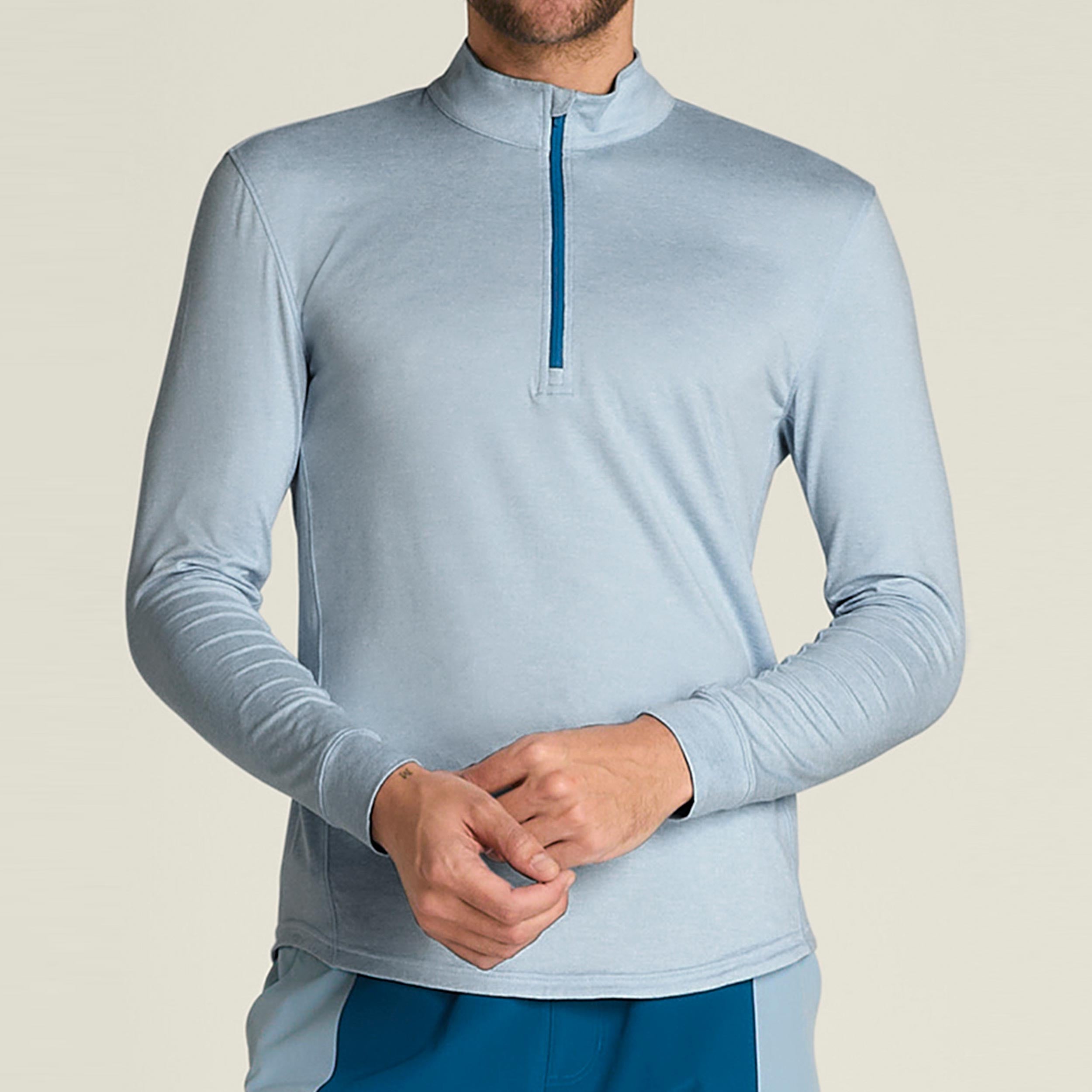 Wilson Everyday Performance Half-Zip Manica lunga Uomini-grigio-blu