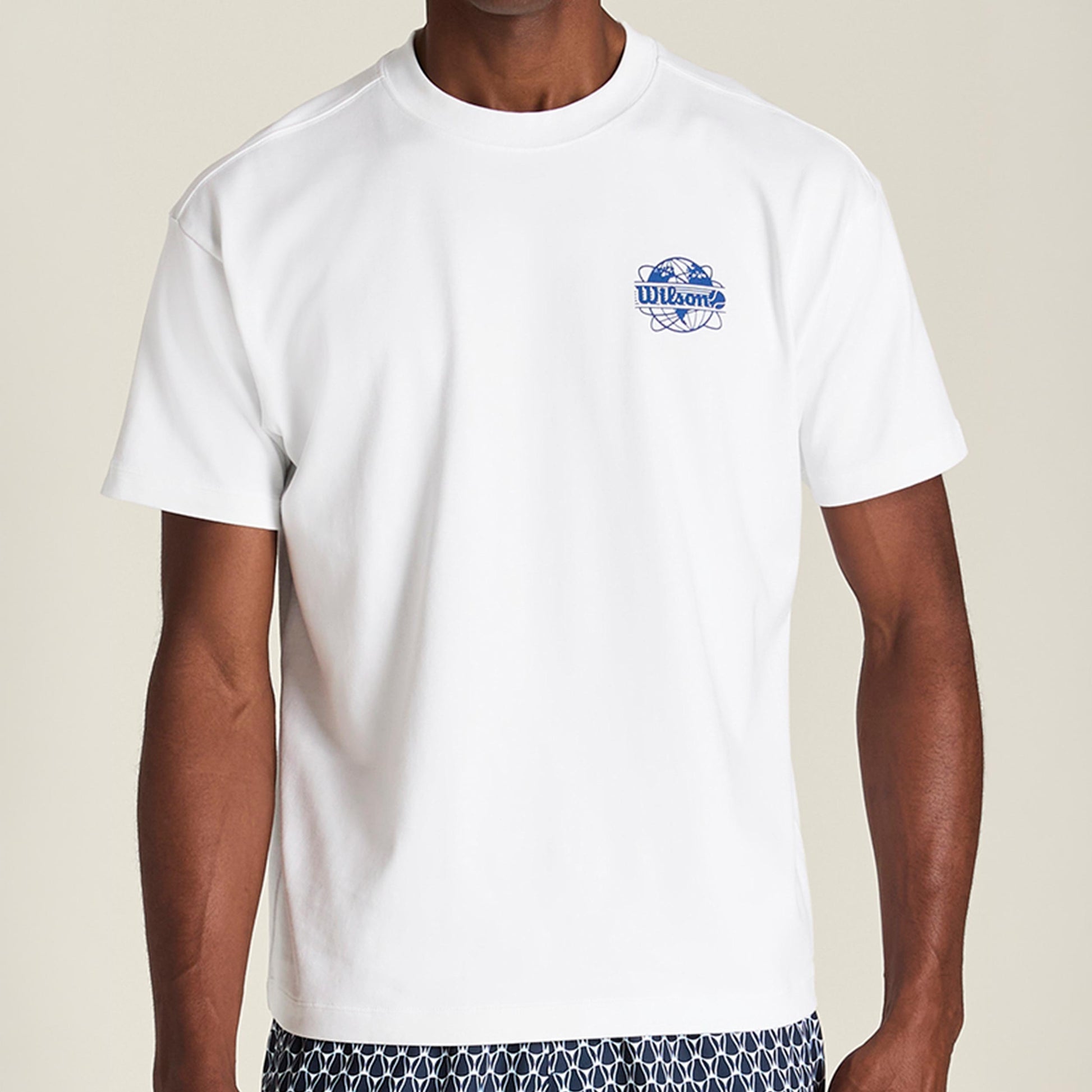 Wilson Wilson Classic Maglietta Uomini - bianco, blu chiaro