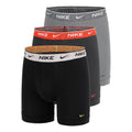 Essential Cotton Stretch Boxer Brief Boxer - Confezione da 3 Uomini-nero, antracite