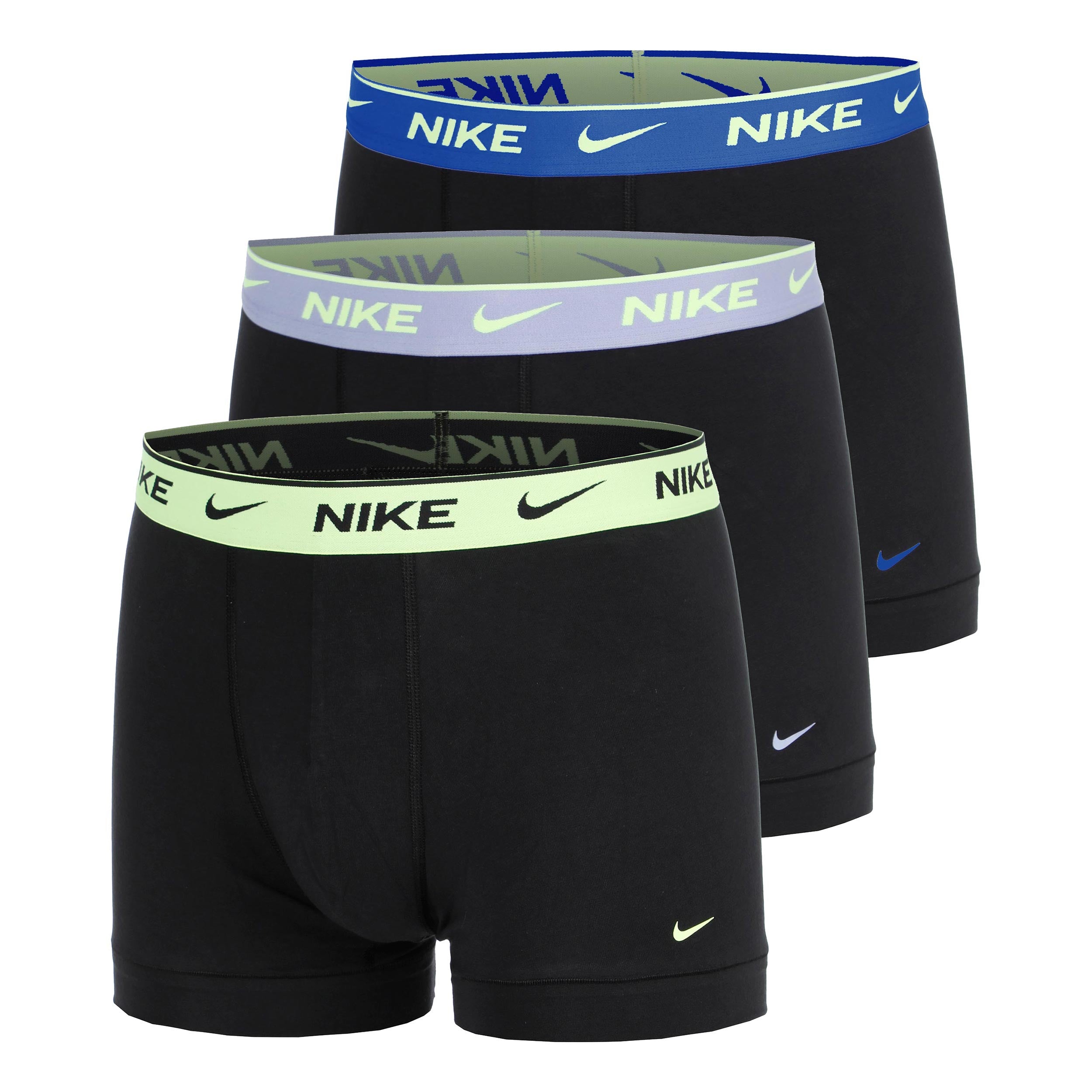 Nike Essential Cotton Stretch Trunk Boxer Confezione da 3 Uomini - nero, turchese