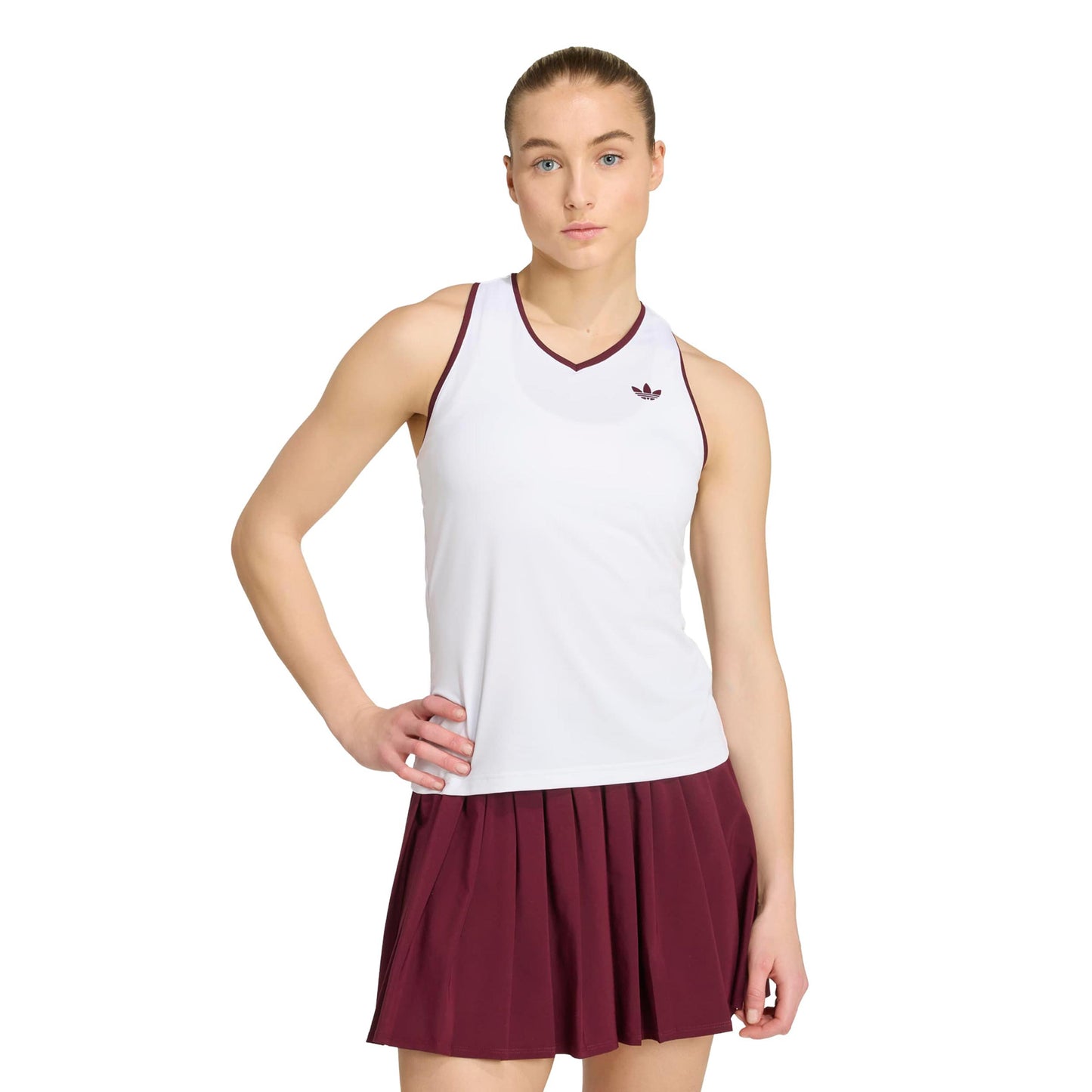 adidas Classics Canottiera Donna - bianco, vino rosso
