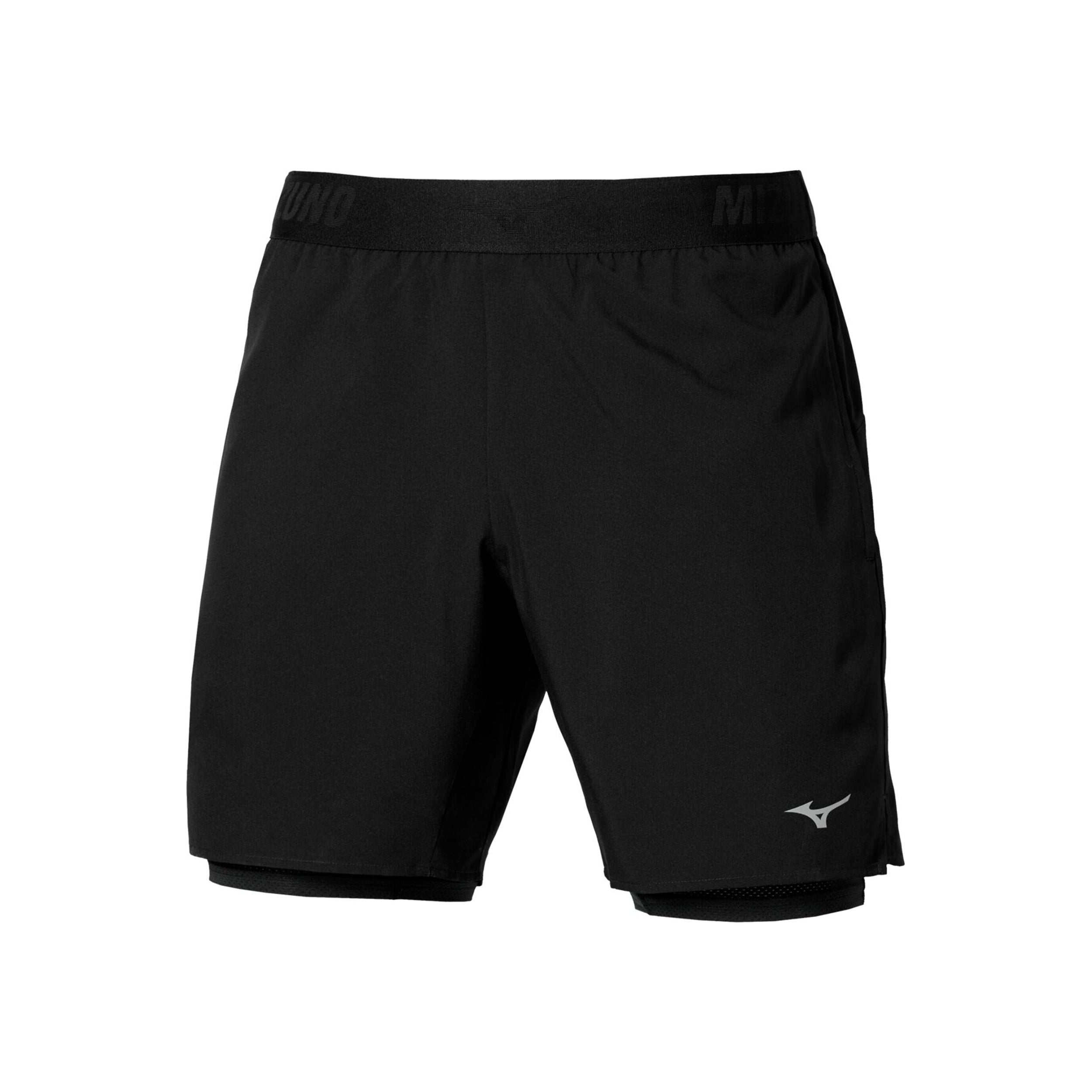 Mizuno Core 2in1 7.5in Pantaloncini da corsa Uomini - nero
