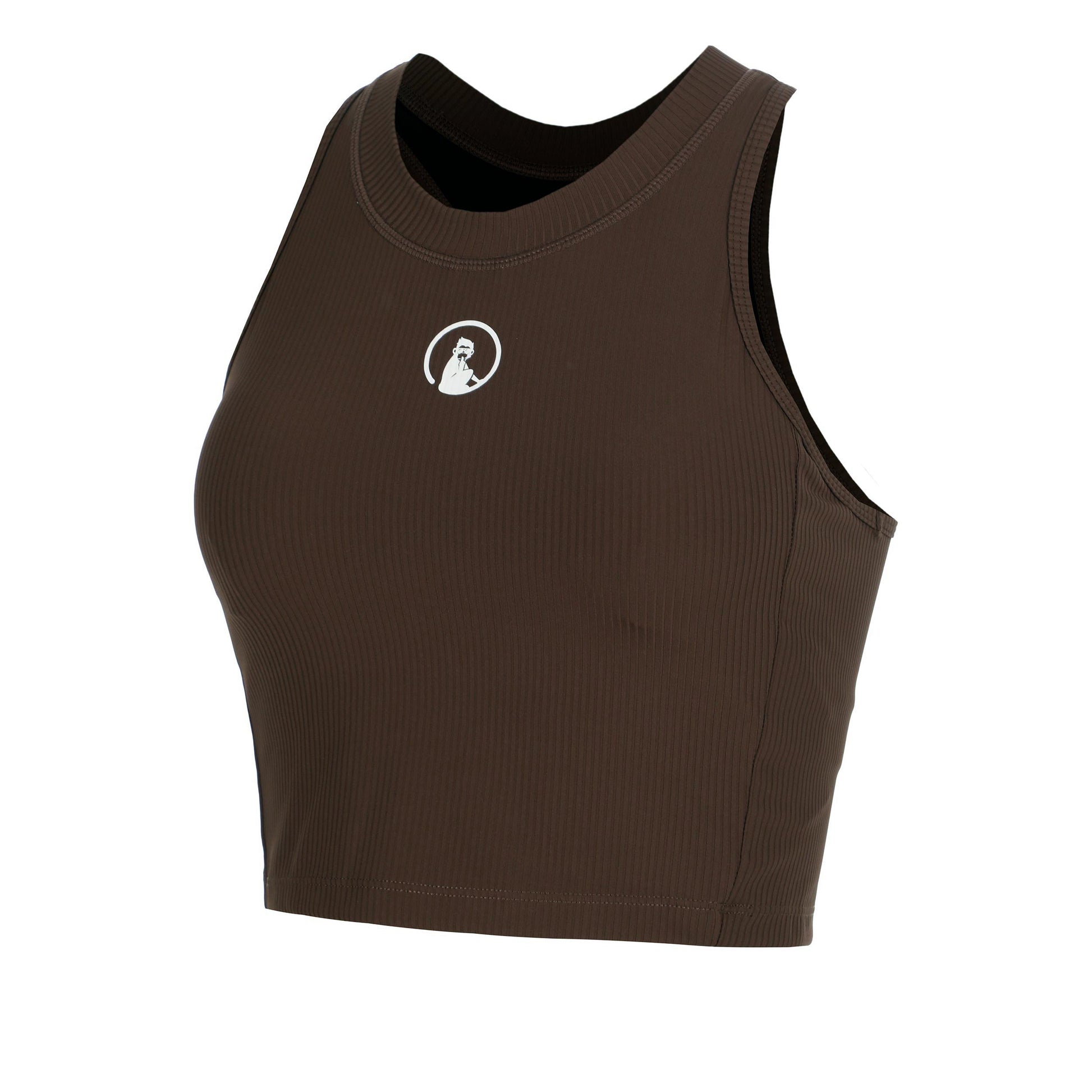 Quiet Please Memories Rib Crop Canottiera Donna - marrone