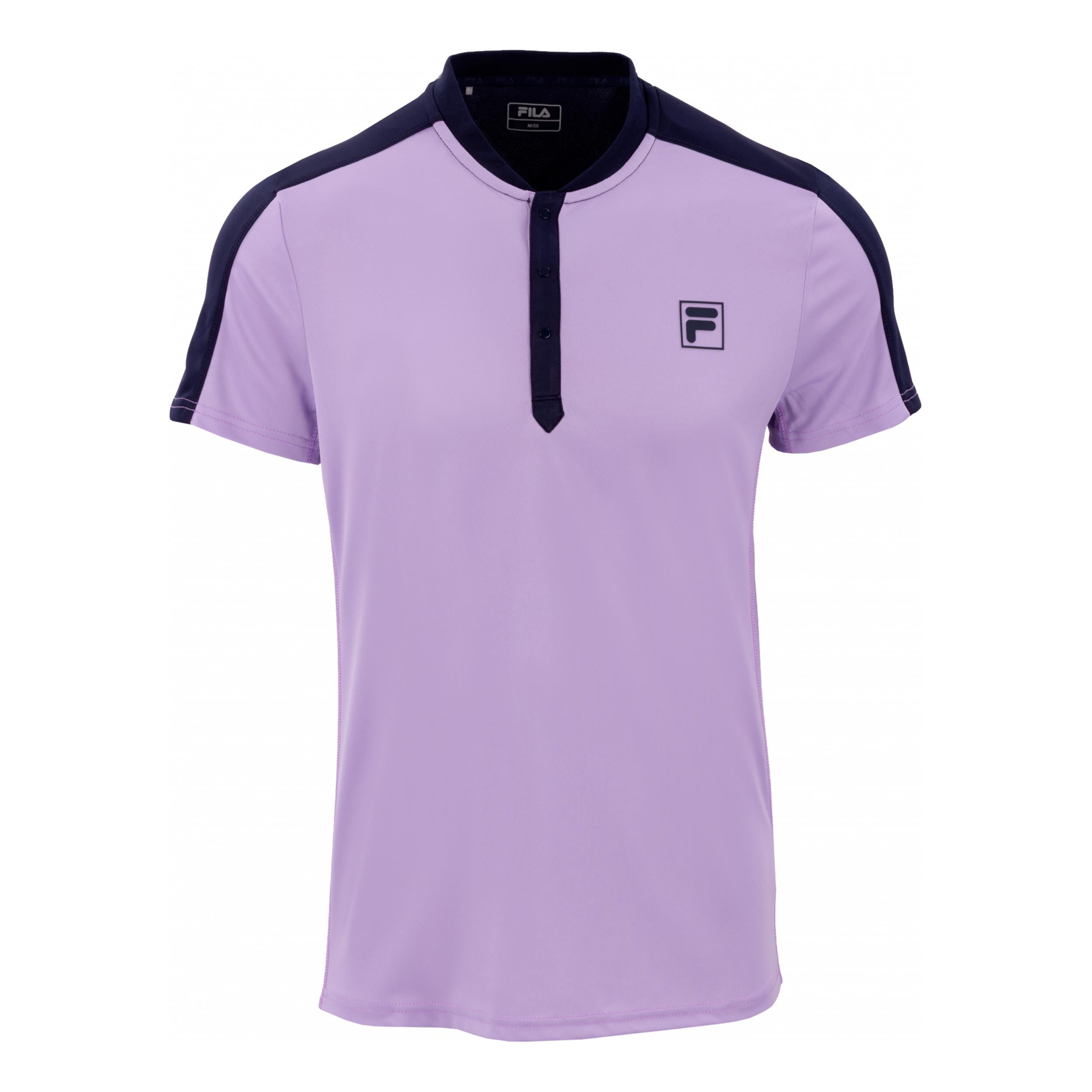 Fila Henley Taavi Maglietta Uomini - lilla, blu scuro
