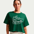 Slam Crop Maglietta Donna - verde scuro