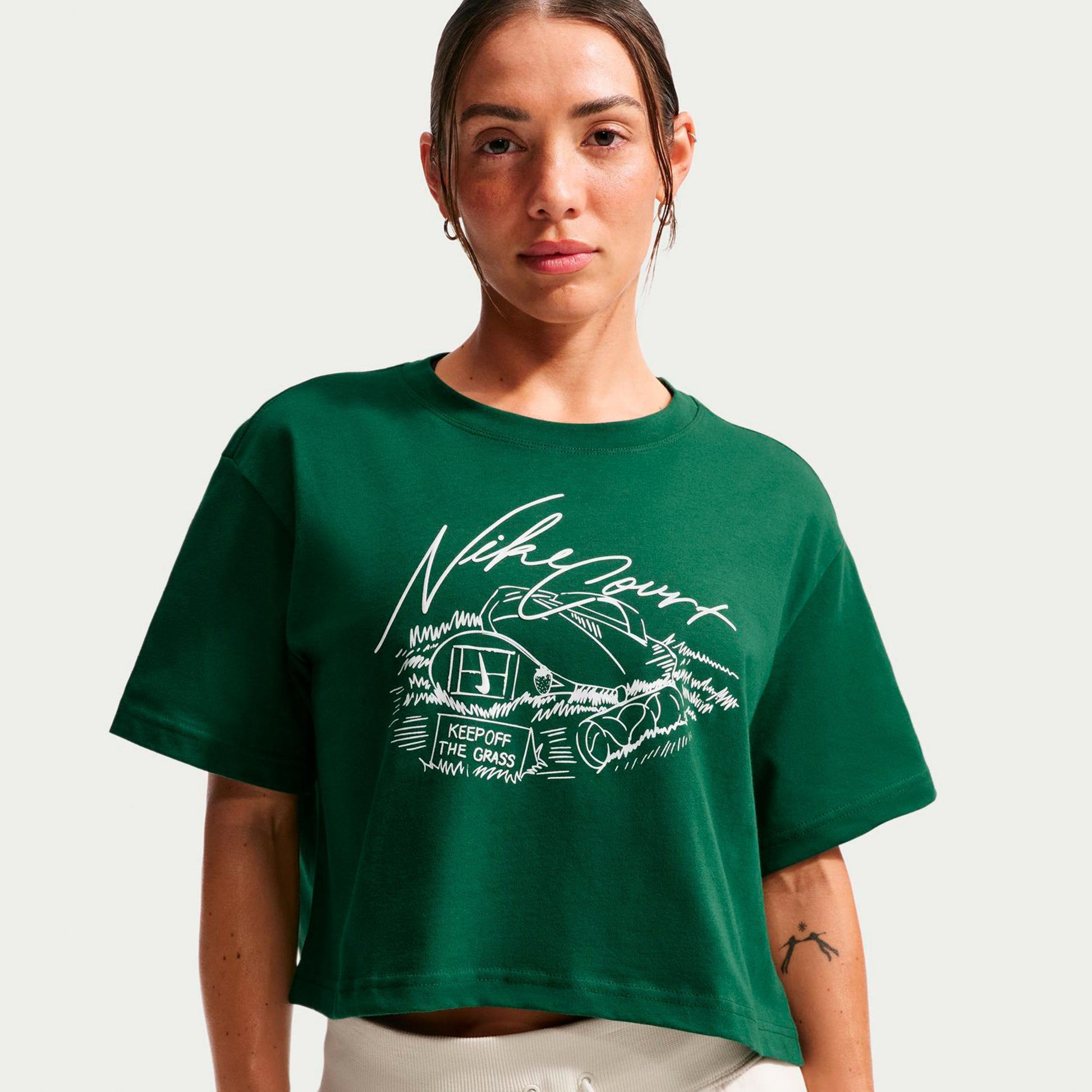 Nike Slam Crop Maglietta Donna - verde scuro