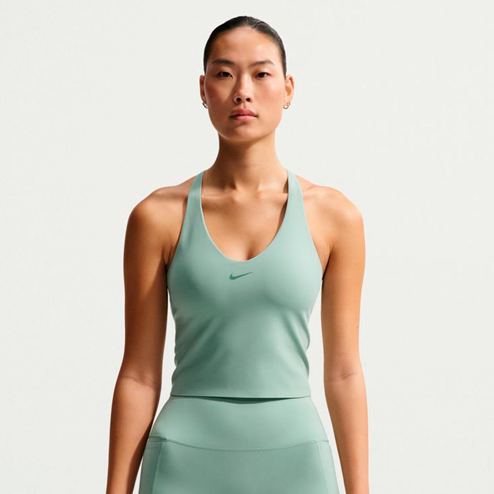 Nike Dri-Fit Medium Support Canottiera Donna - grigio-verde, verde