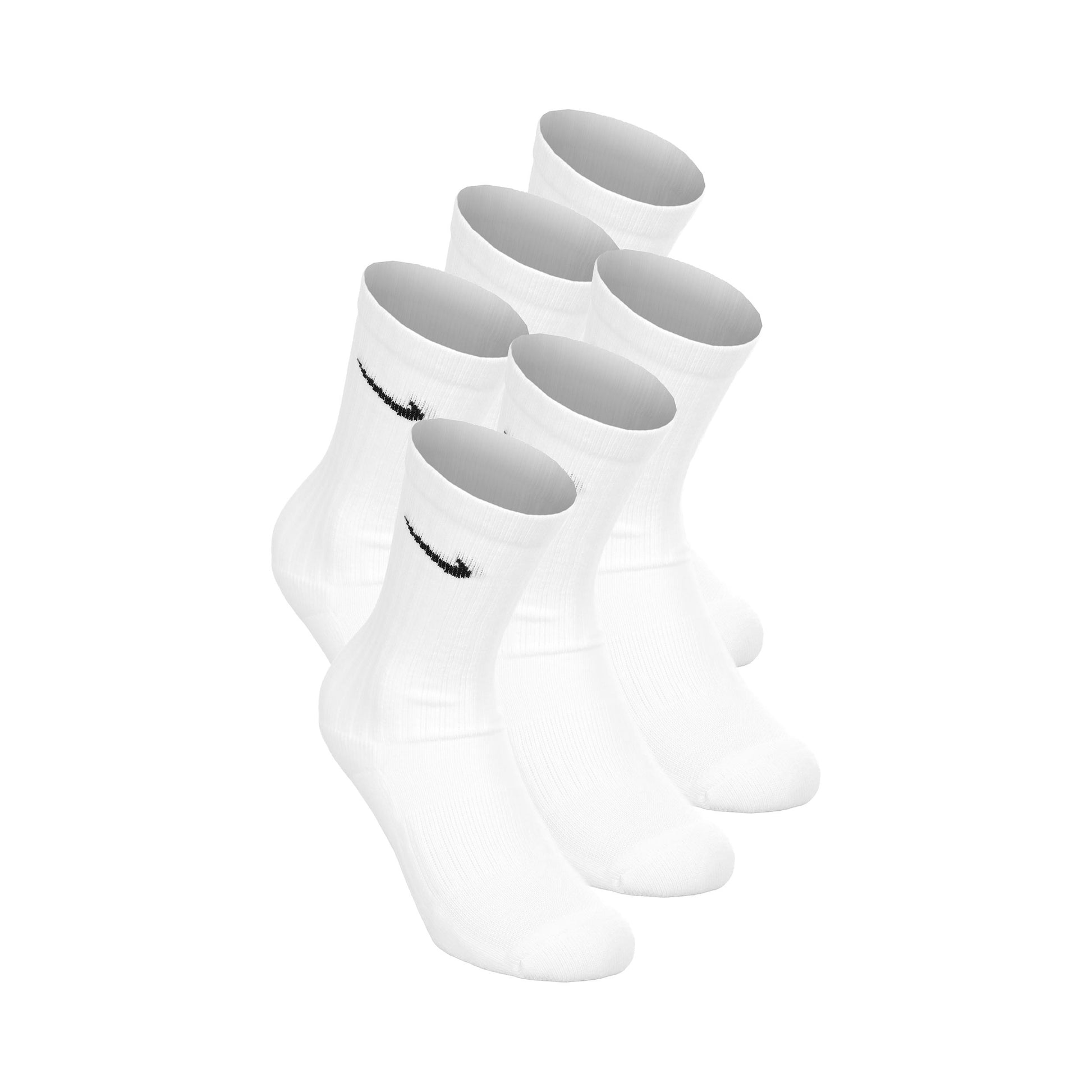 Nike Everyday Crew Calzini da tennis Confezione da 6 Bambini - bianco, nero