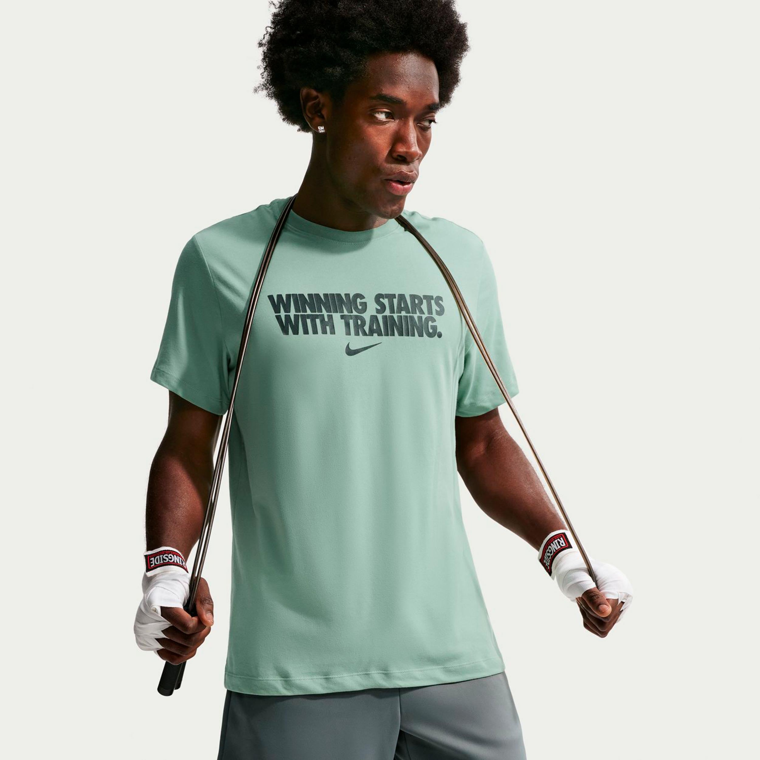 Nike Dri-Fit Winning Maglietta Uomini - grigio-verde, grigio