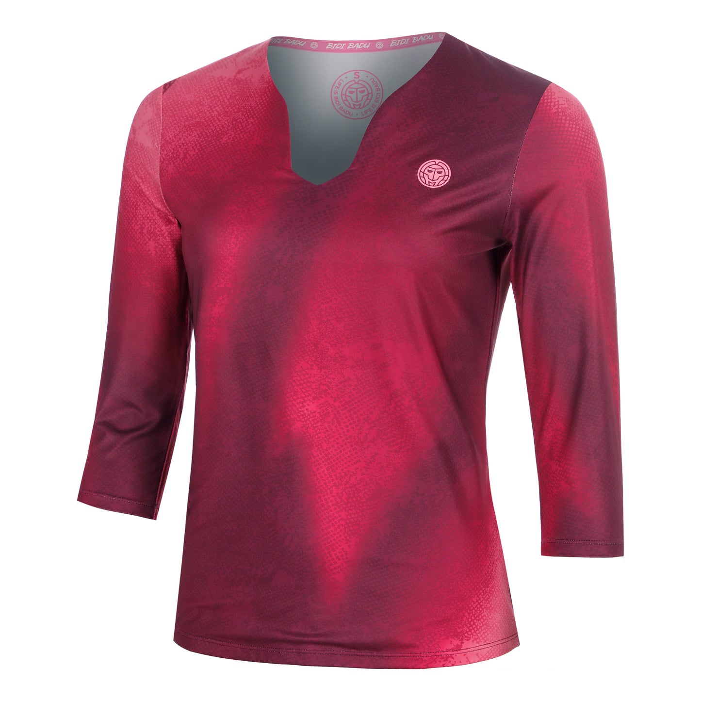 BIDI BADU Freeze Out V-Neck Printed  Manica lunga Donna - rosso scuro