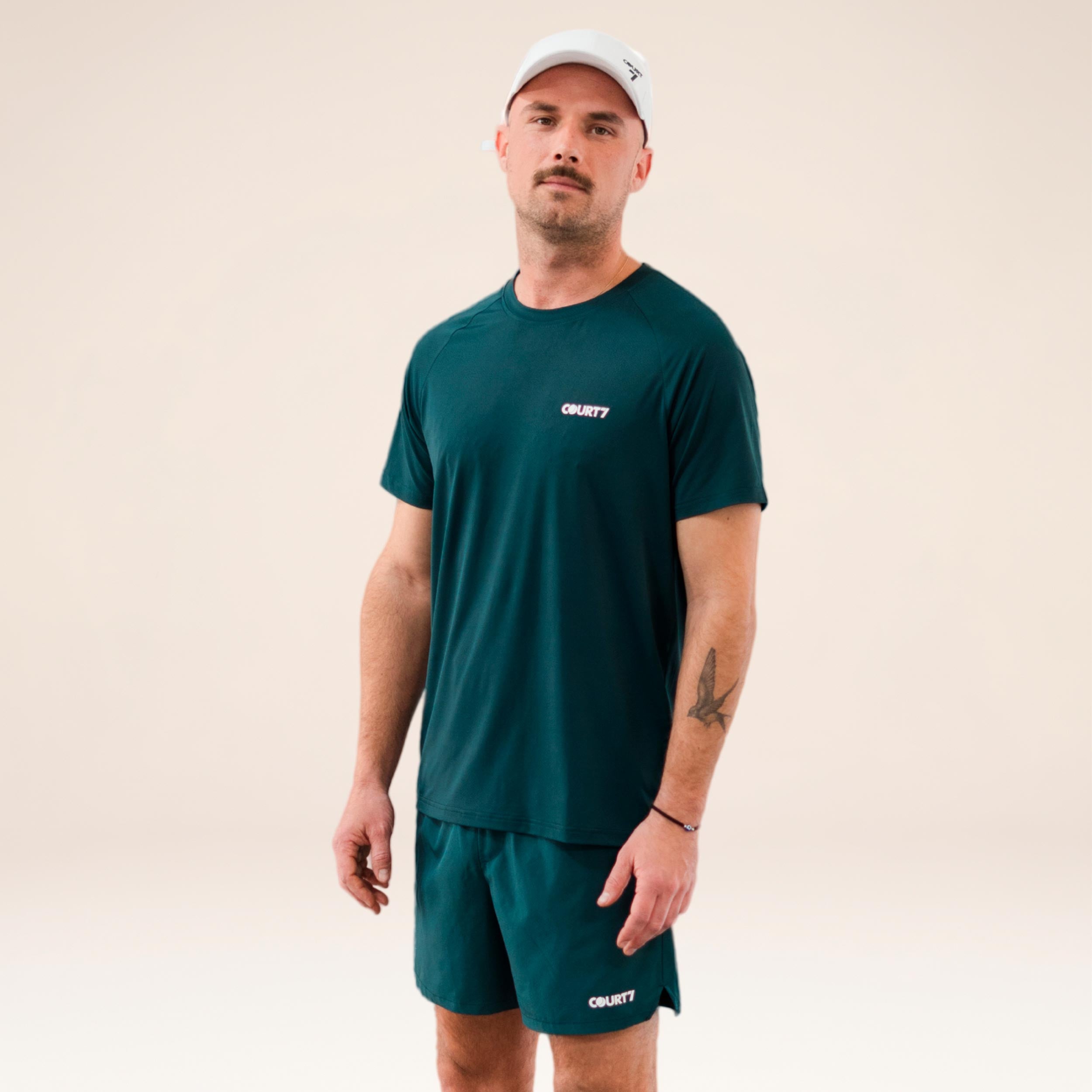 COURT7 Performance Solid Maglietta Uomini - verde scuro