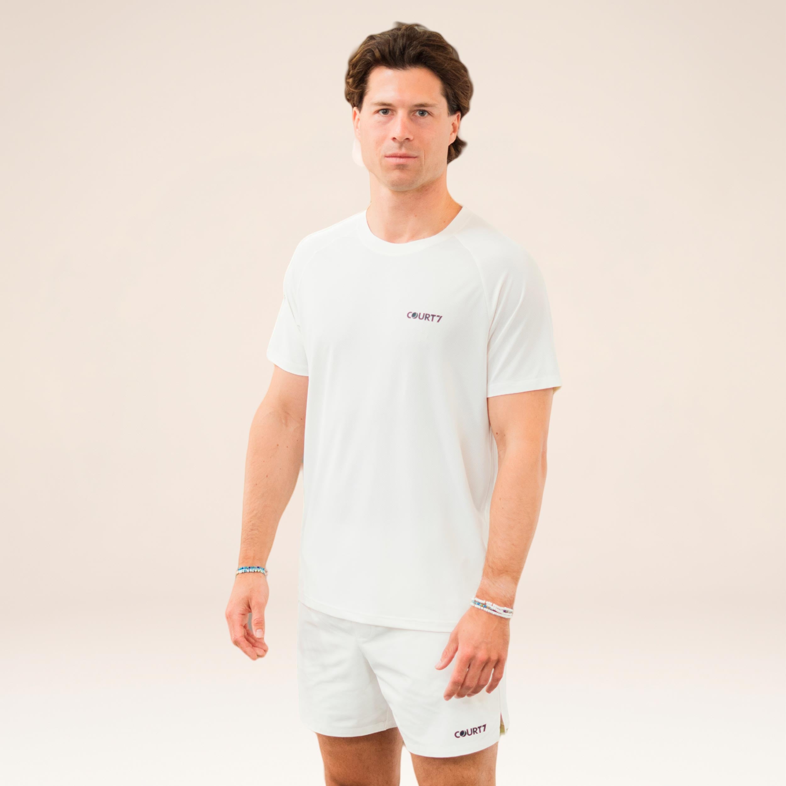 COURT7 Performance Solid Maglietta Uomini - bianco sporco