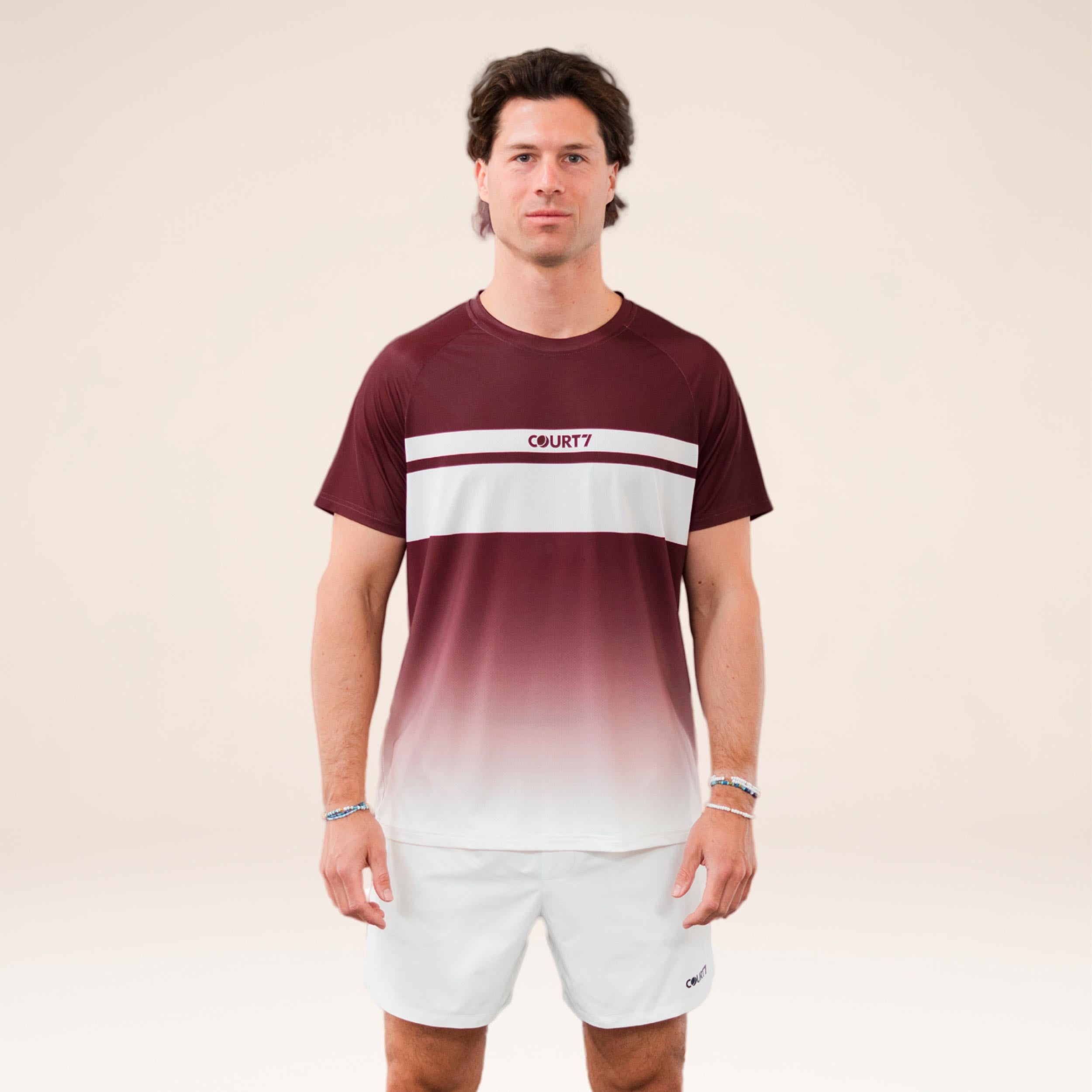 COURT7 Performance Gradient Stripe Maglietta Uomini - rosso