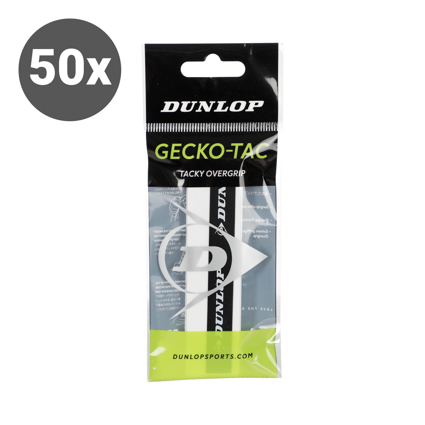 Dunlop Gecko-Tac Confezione da 50 - bianco