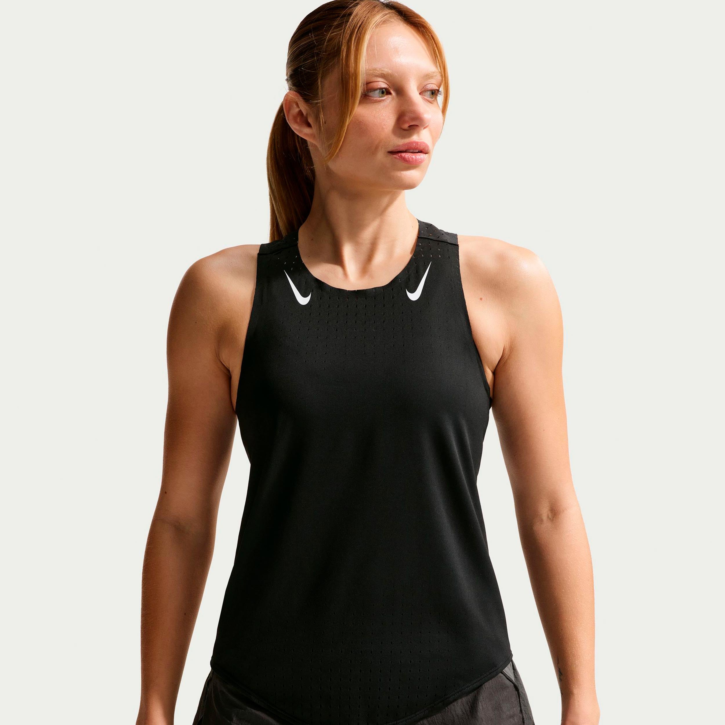 Nike AeroSwift Camicia da corsa Donna - nero, bianco