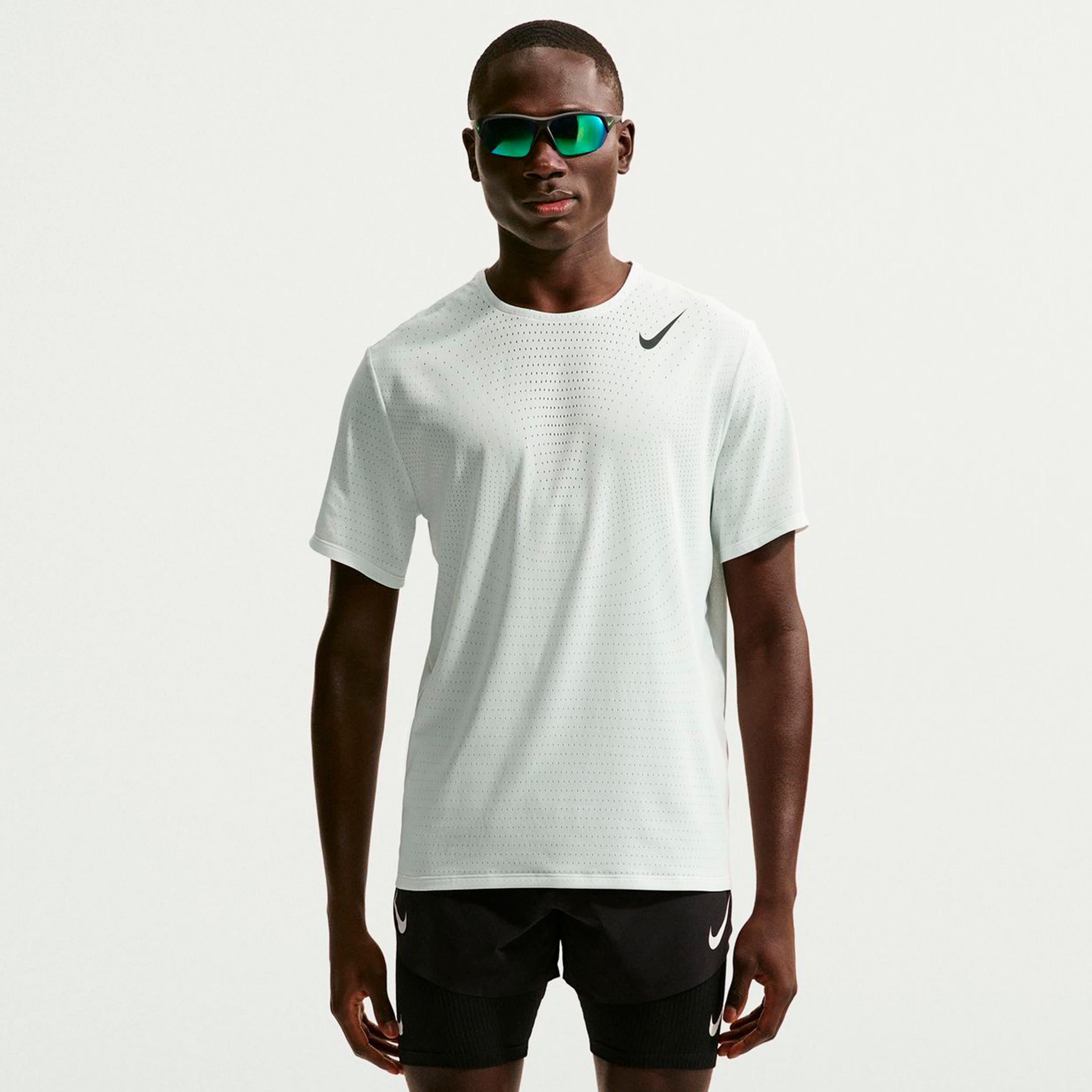 Nike Aeroswift Camicia da corsa Uomini - bianco, nero