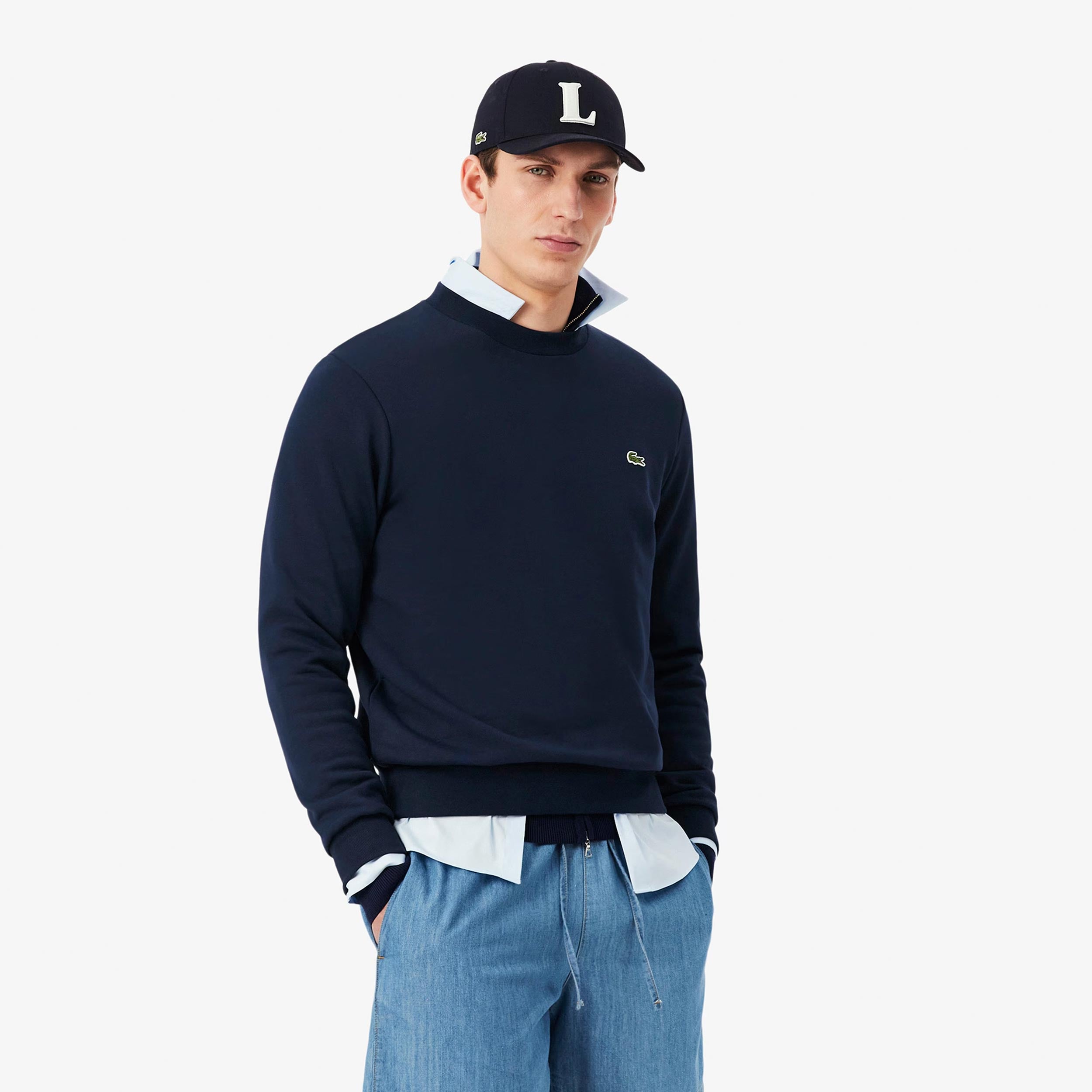 Lacoste Felpa Uomini - blu scuro