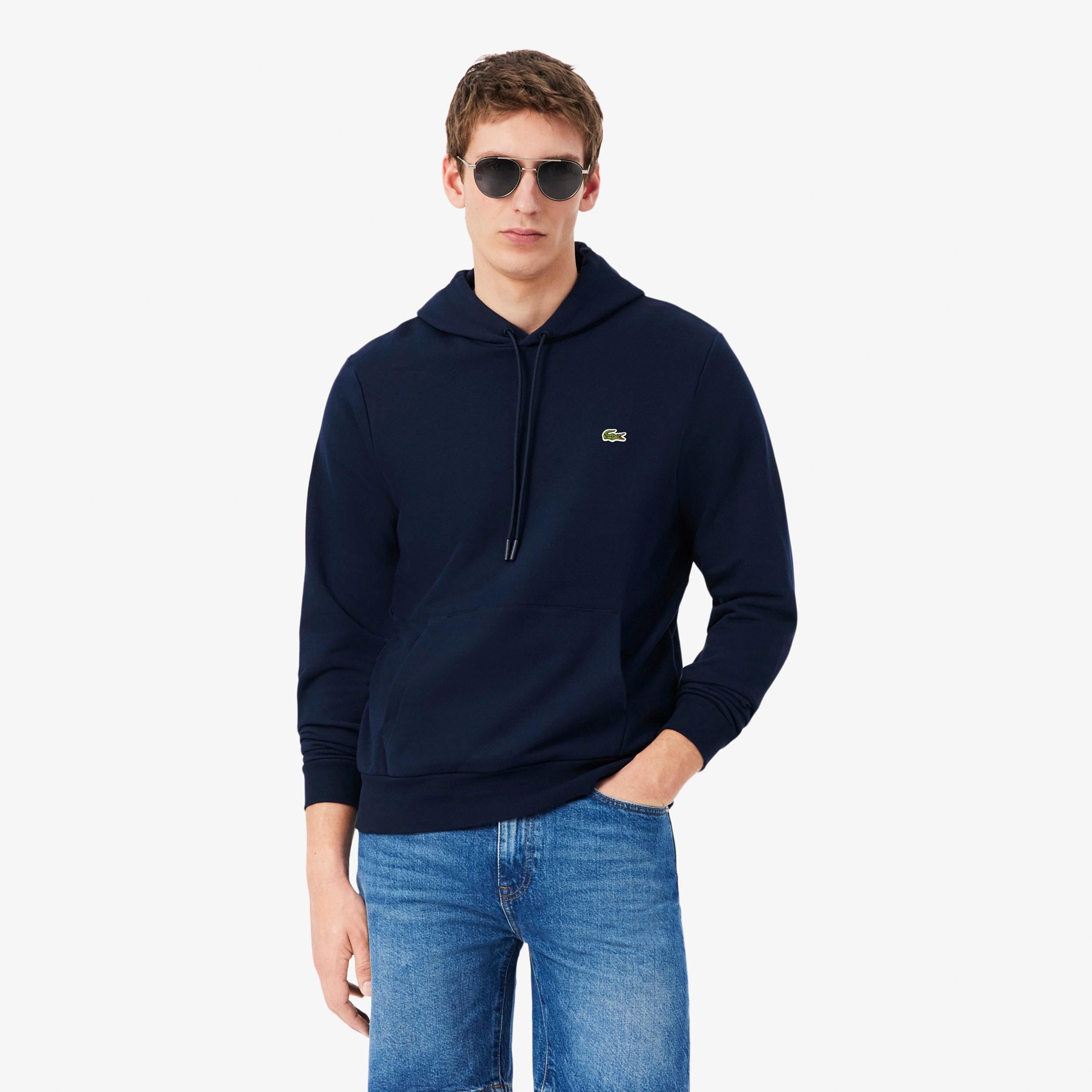 Lacoste Felpa con cappuccio Uomini - blu scuro