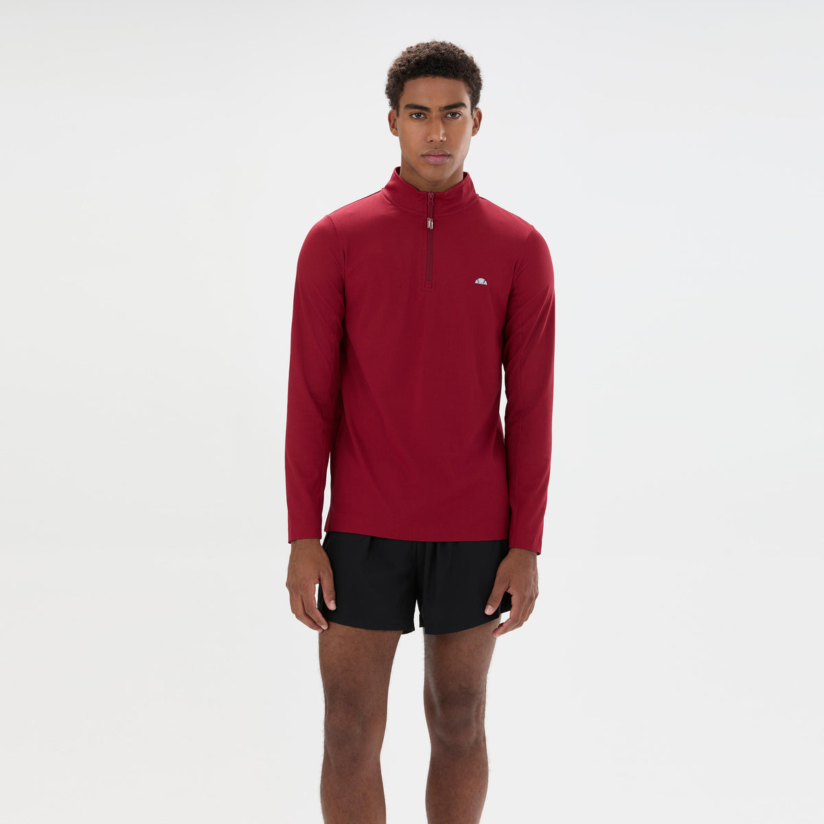 Ellesse Edmond 1/4 Zip Manica lunga Uomini - vino rosso