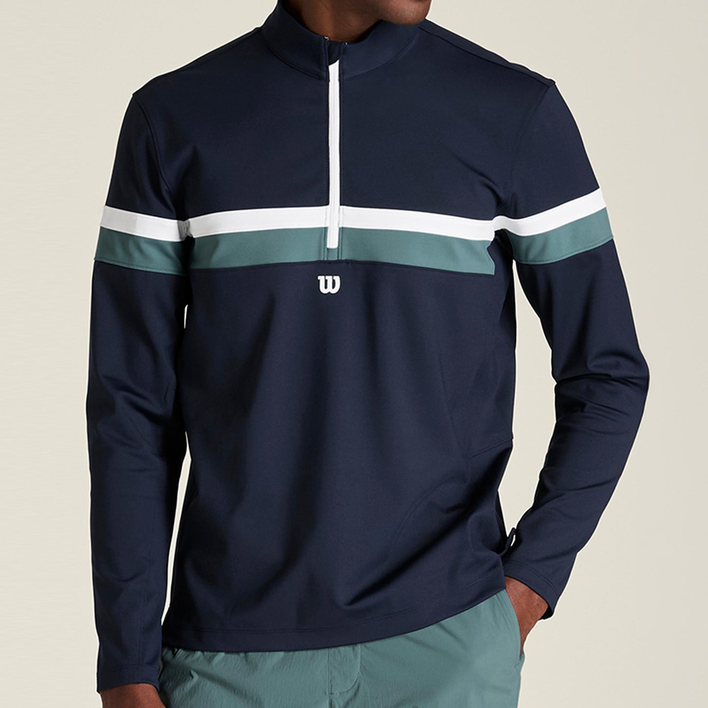 Wilson Elevate Performance Half-Zip Manica lunga Uomini - blu scuro, blu
