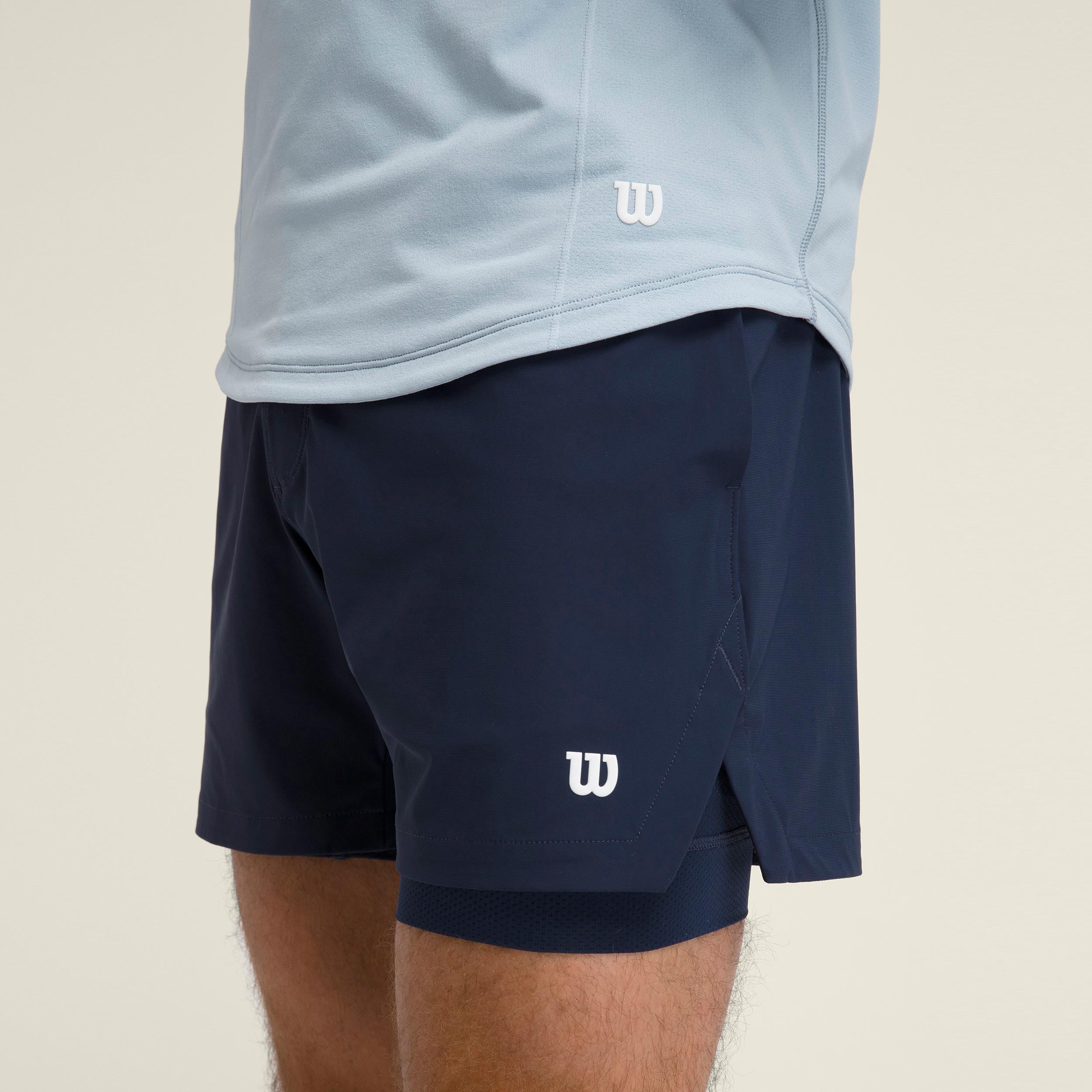 Wilson Set Point 7in Lined Pantaloncini Uomini - blu scuro