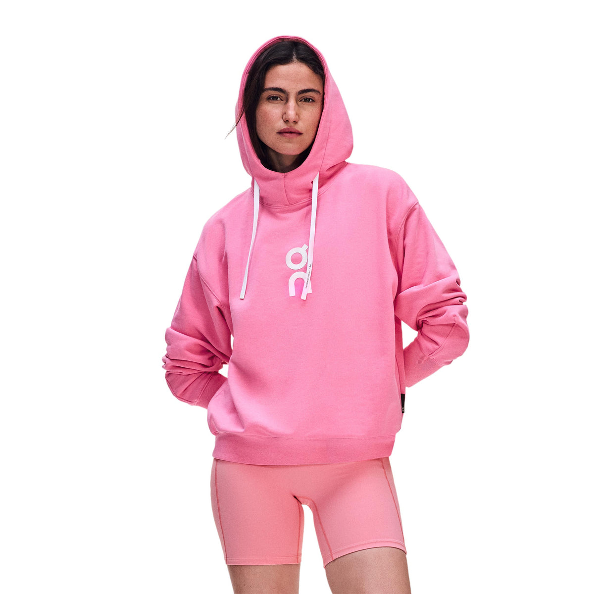 On Club Felpa con cappuccio Donna - rosa, bianco