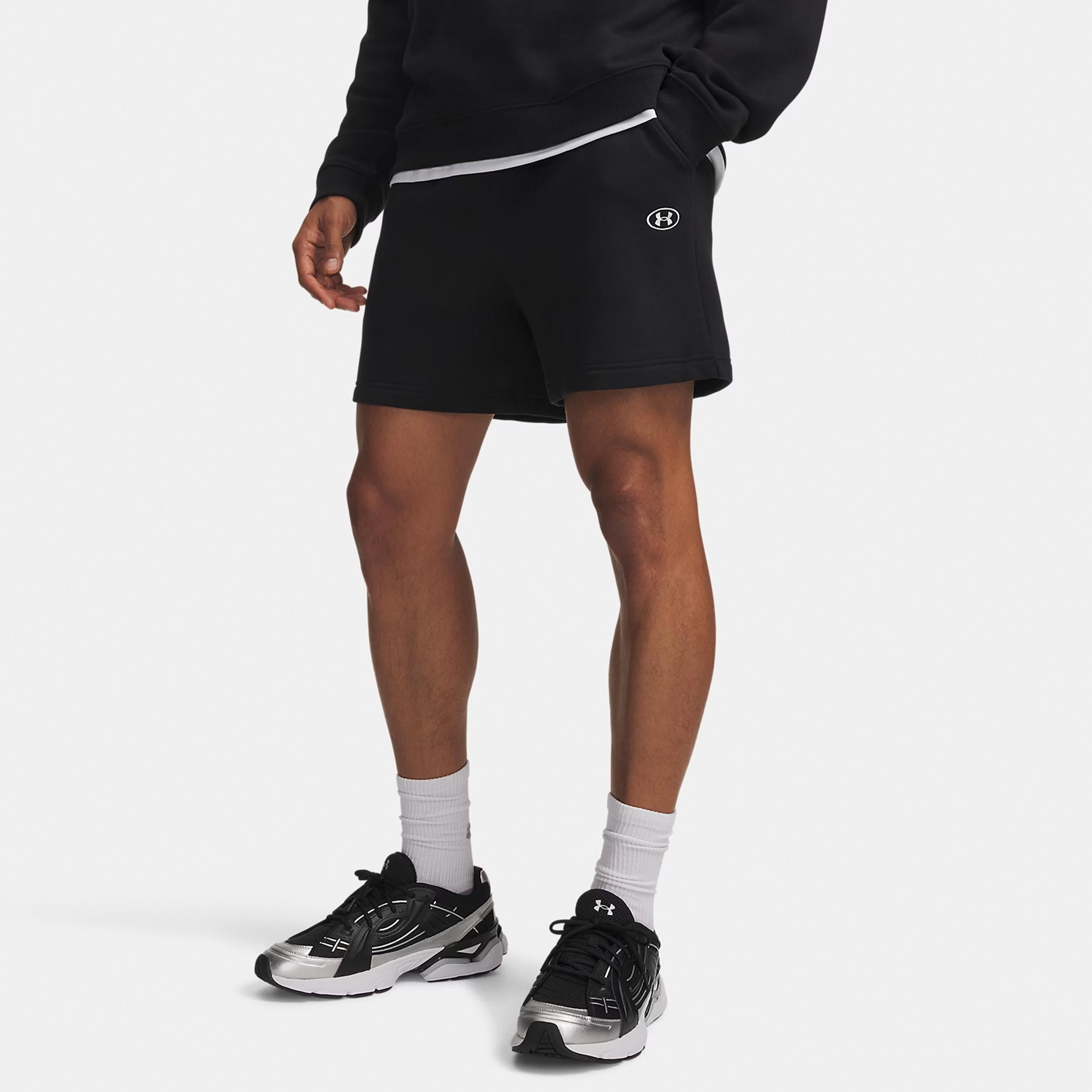 Under Armour Rival Fleece  Pantaloncini Uomini - nero, bianco