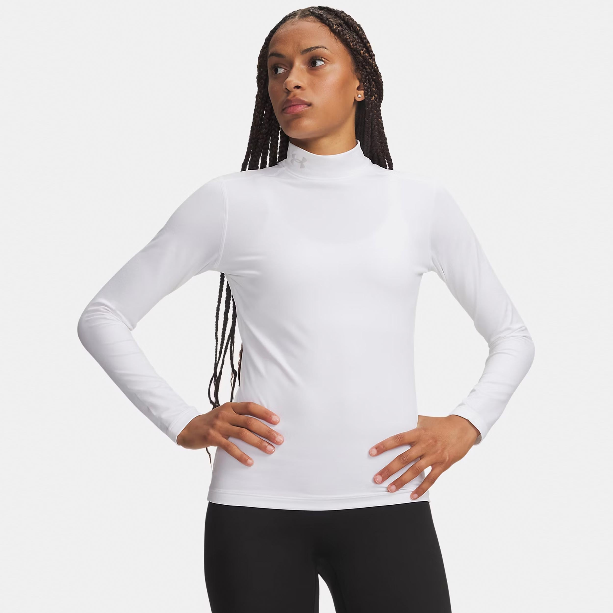 Under Armour ColdGear Mock Manica lunga Donna - bianco, grigio chiaro